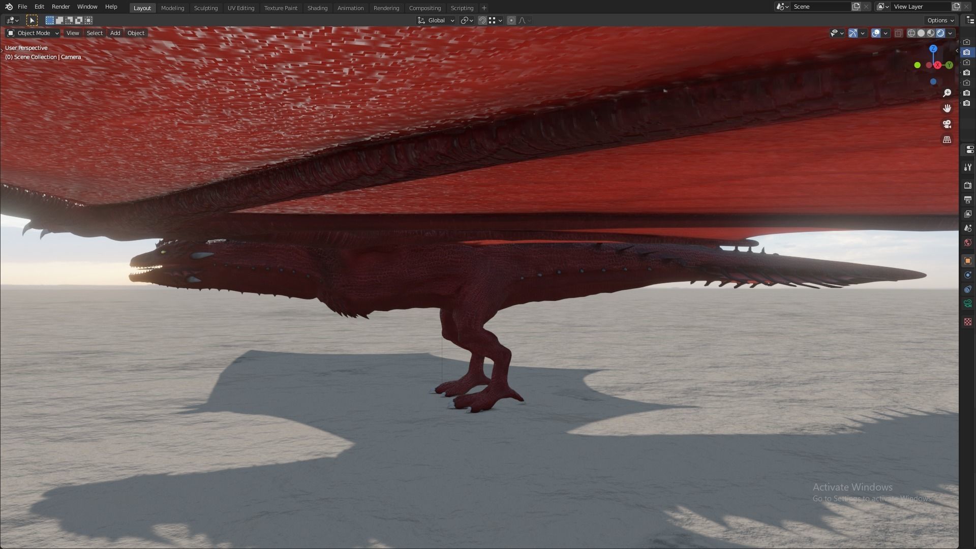Fire Breathing Wyvern Dragon 3D model_119