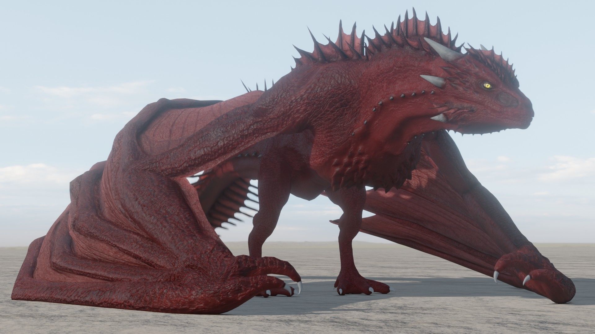 Fire Breathing Wyvern Dragon 3D model_4