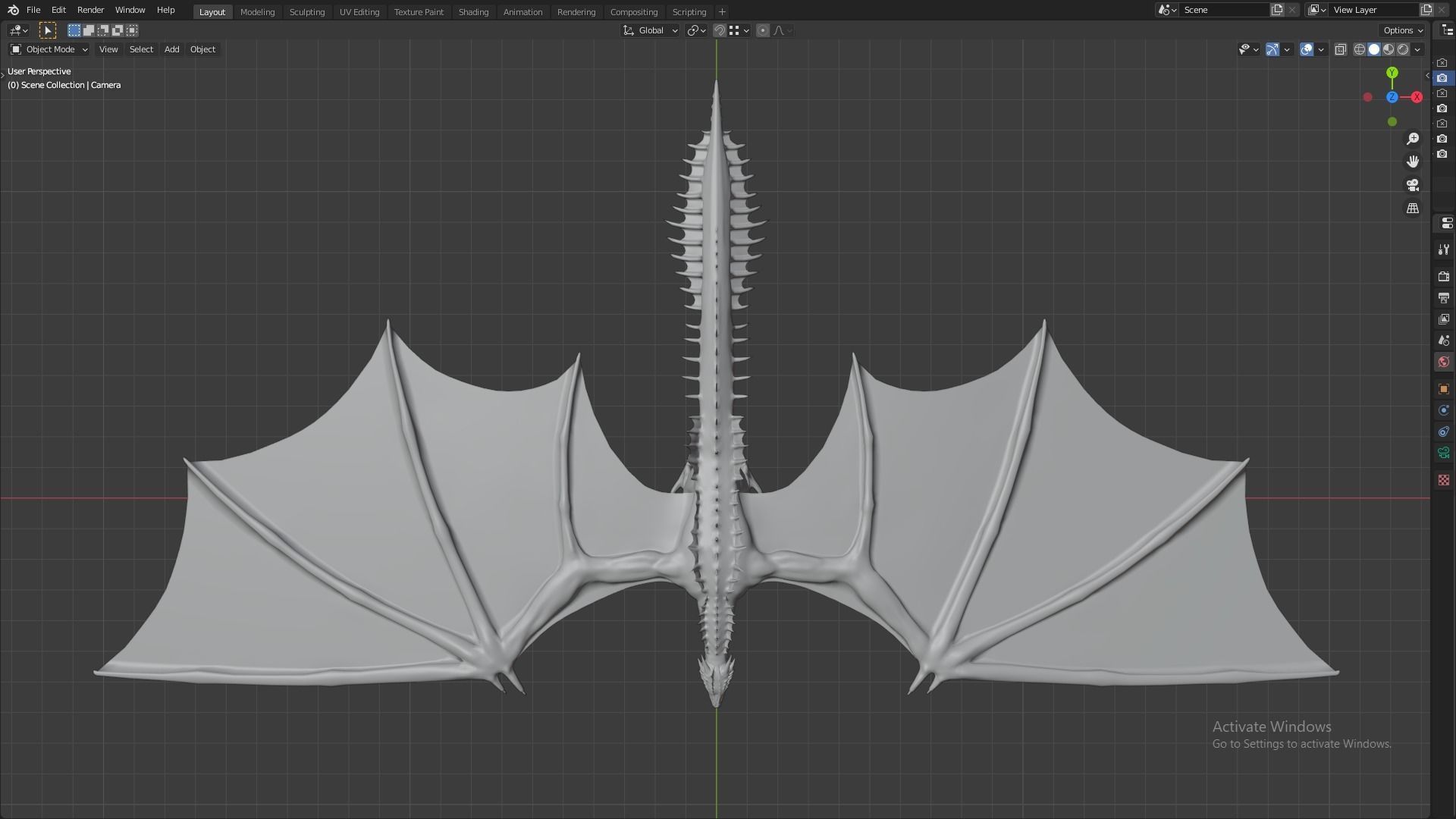 Fire Breathing Wyvern Dragon 3D model_35