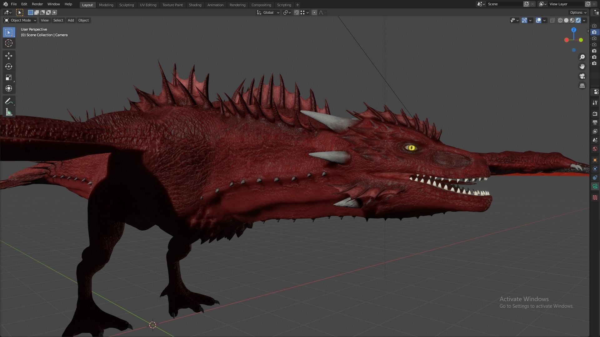 Fire Breathing Wyvern Dragon 3D model_81
