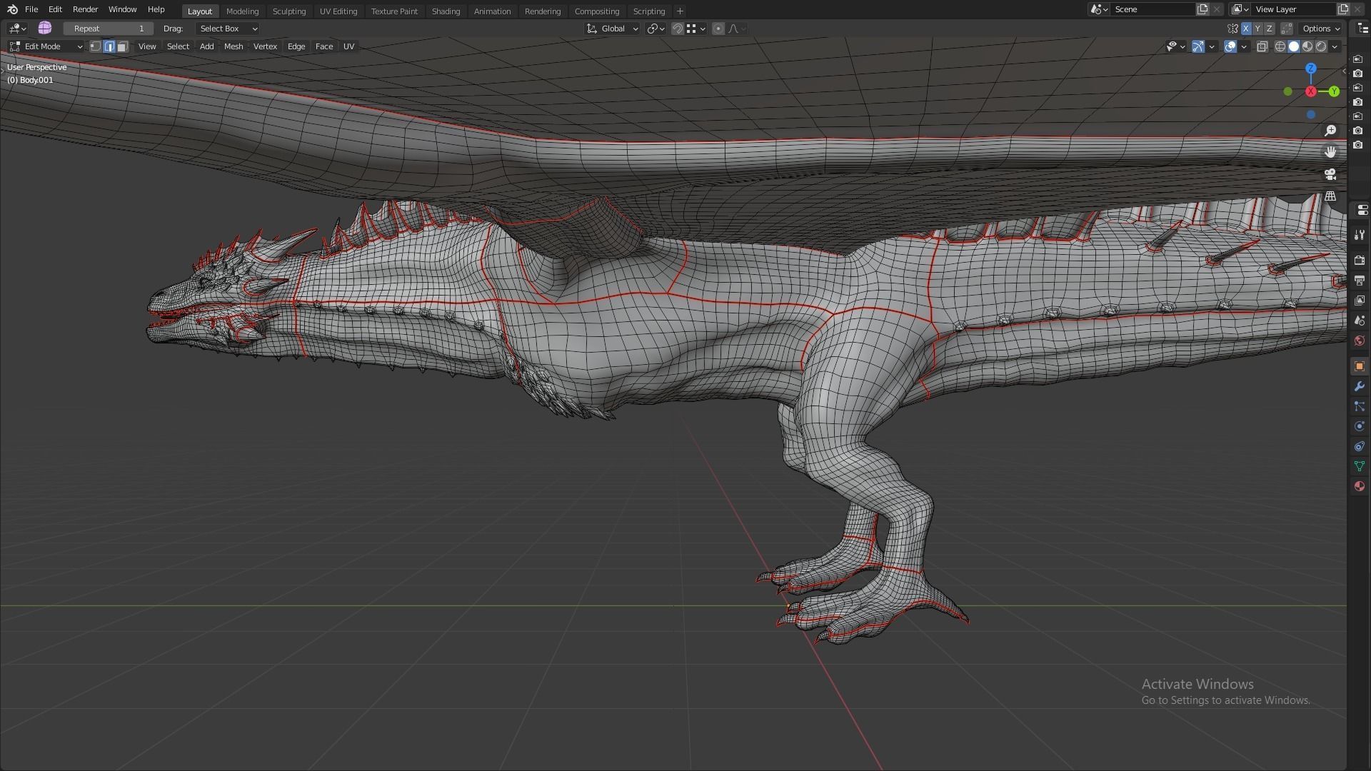 Fire Breathing Wyvern Dragon 3D model_41