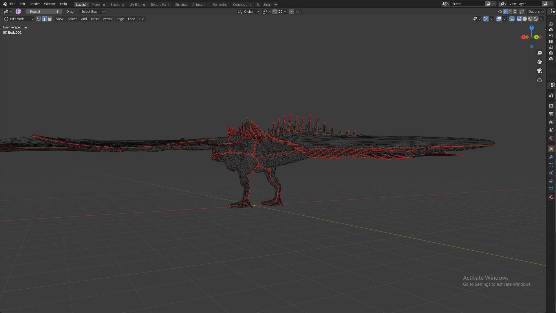 Fire Breathing Wyvern Dragon 3D model_127