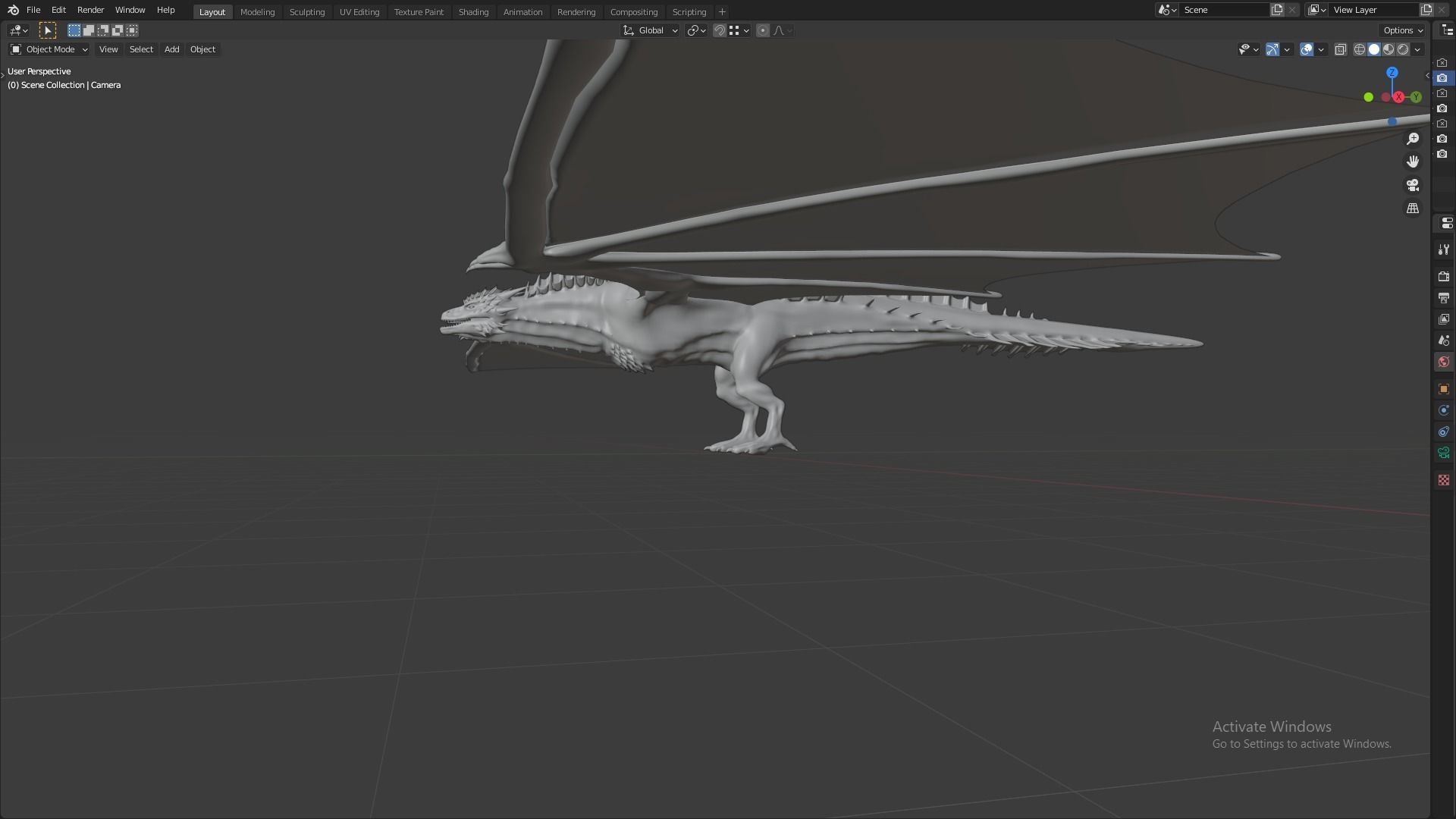 Fire Breathing Wyvern Dragon 3D model_15