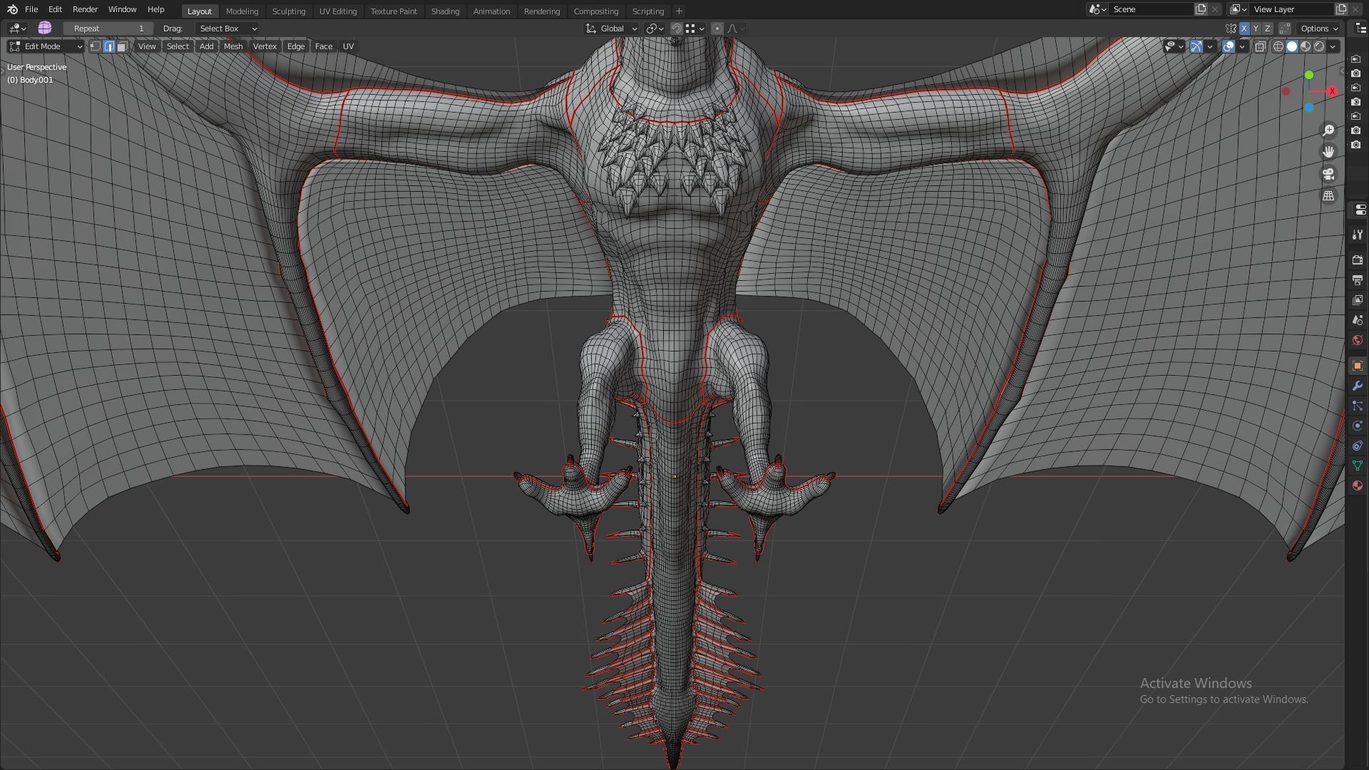 Fire Breathing Wyvern Dragon 3D model_65