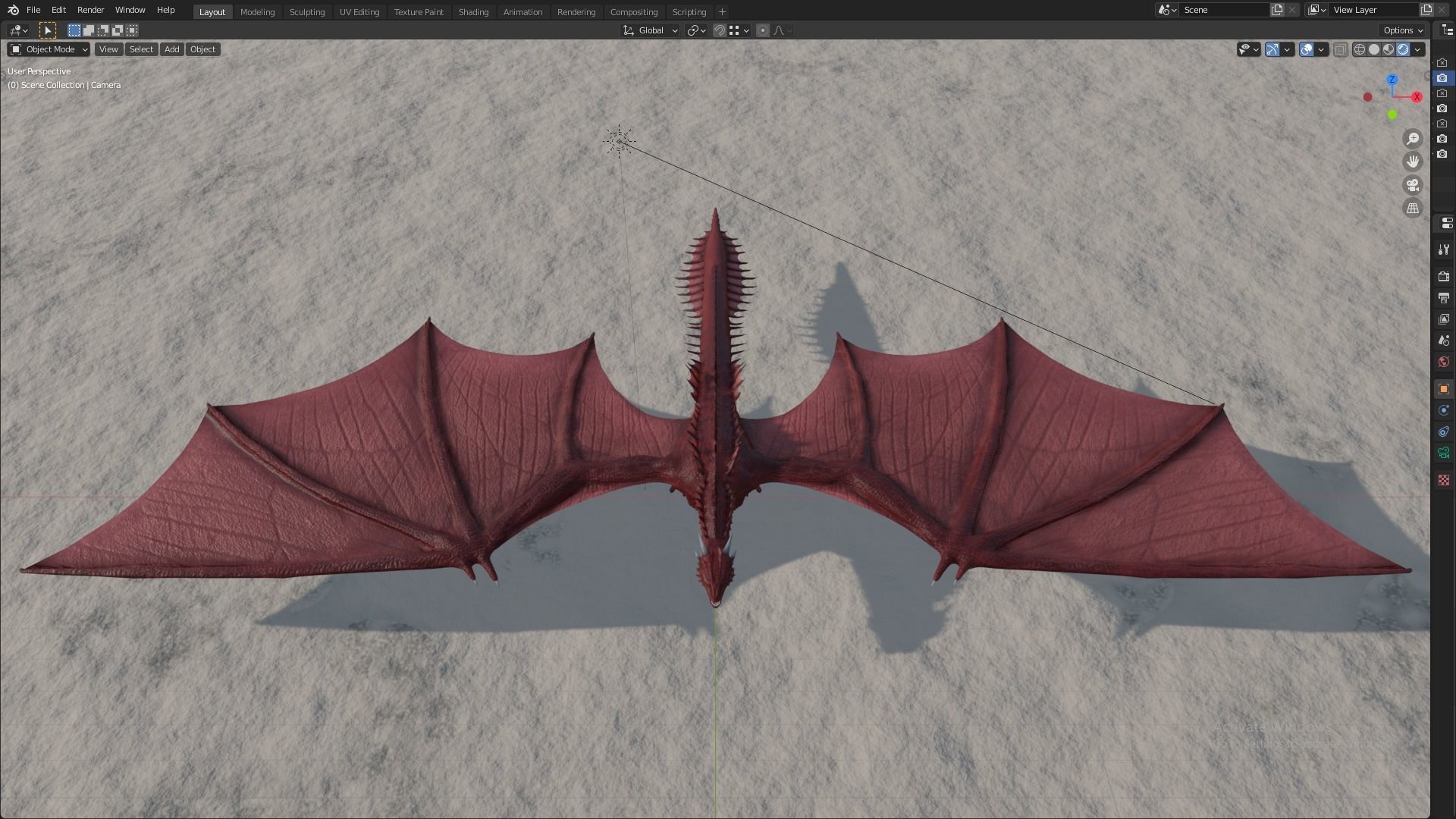 Fire Breathing Wyvern Dragon 3D model_116