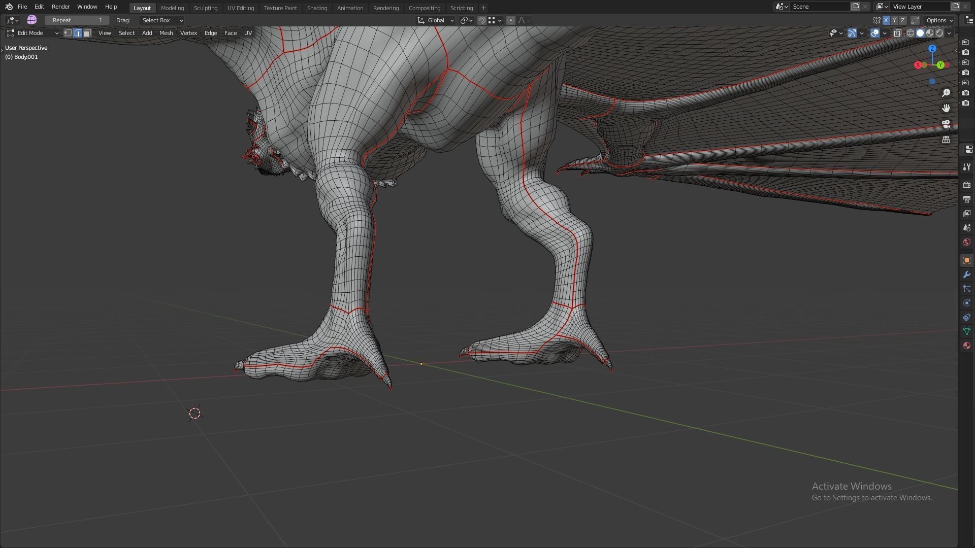 Fire Breathing Wyvern Dragon 3D model_63