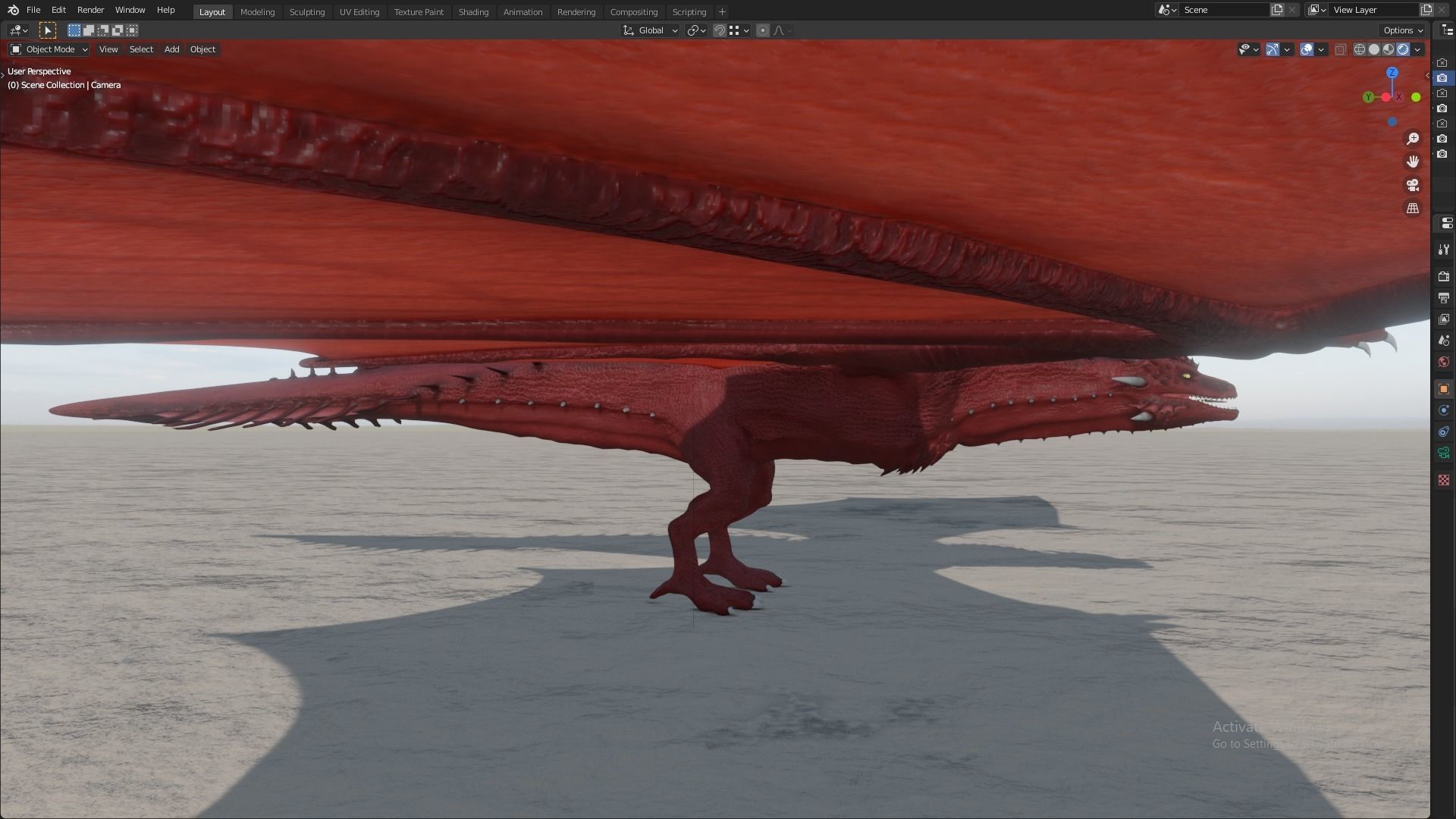 Fire Breathing Wyvern Dragon 3D model_101