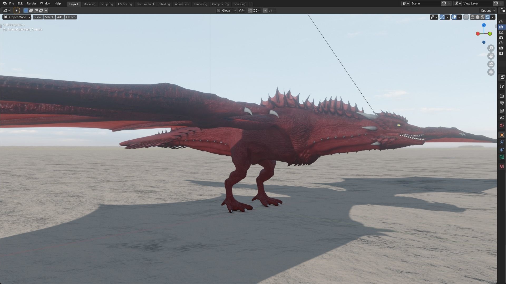 Fire Breathing Wyvern Dragon 3D model_106