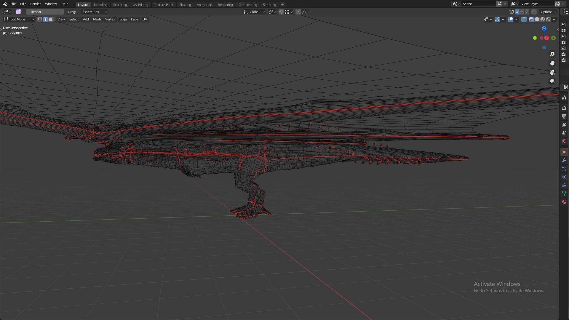 Fire Breathing Wyvern Dragon 3D model_125