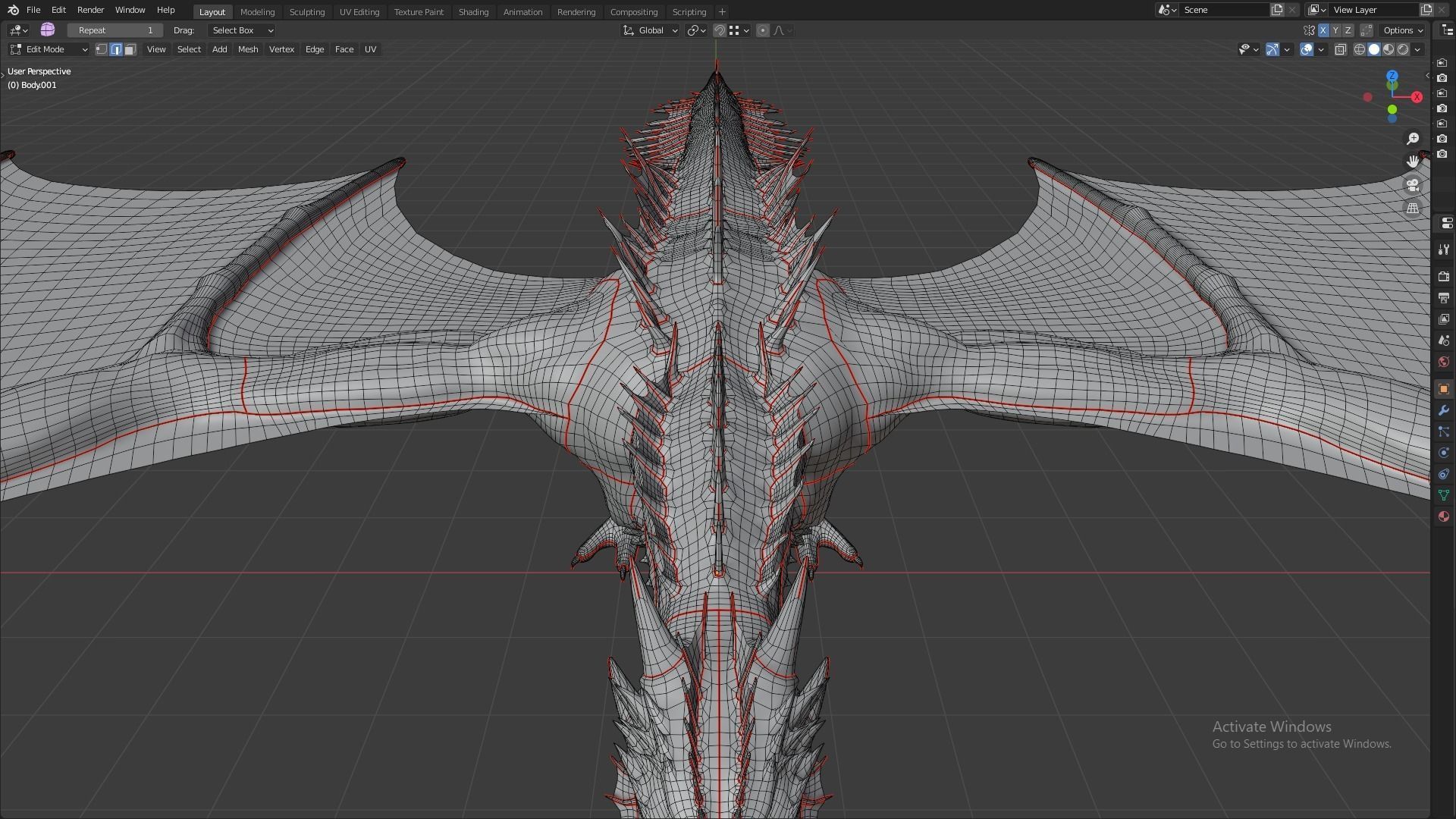 Fire Breathing Wyvern Dragon 3D model_68