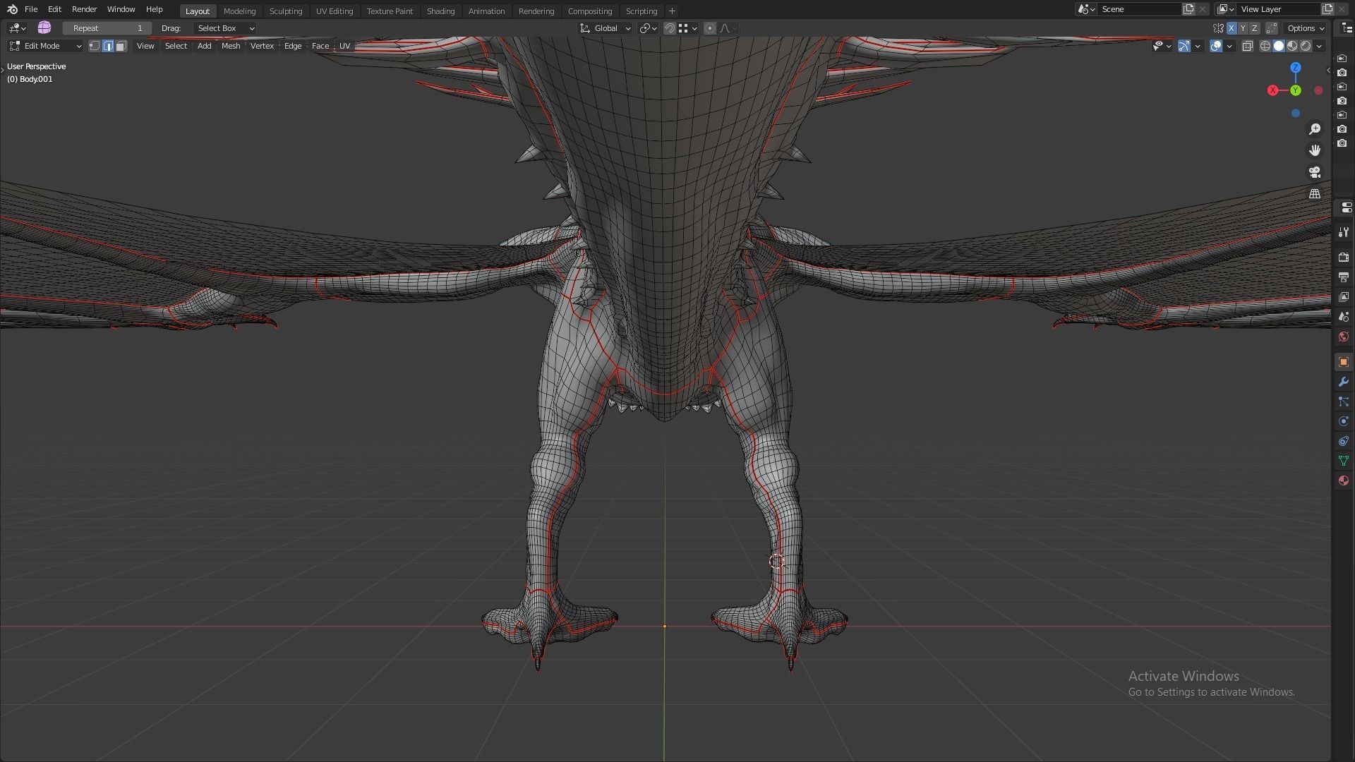 Fire Breathing Wyvern Dragon 3D model_44