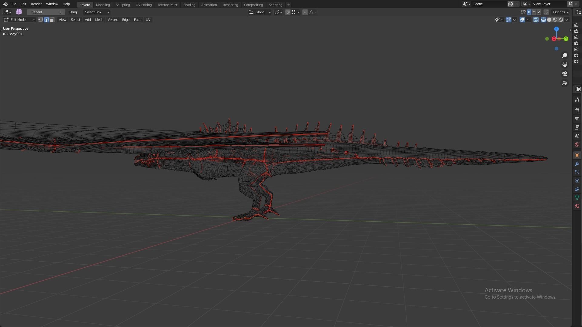 Fire Breathing Wyvern Dragon 3D model_123