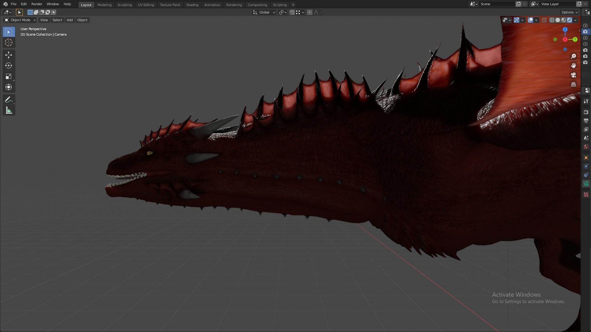 Fire Breathing Wyvern Dragon 3D model_99