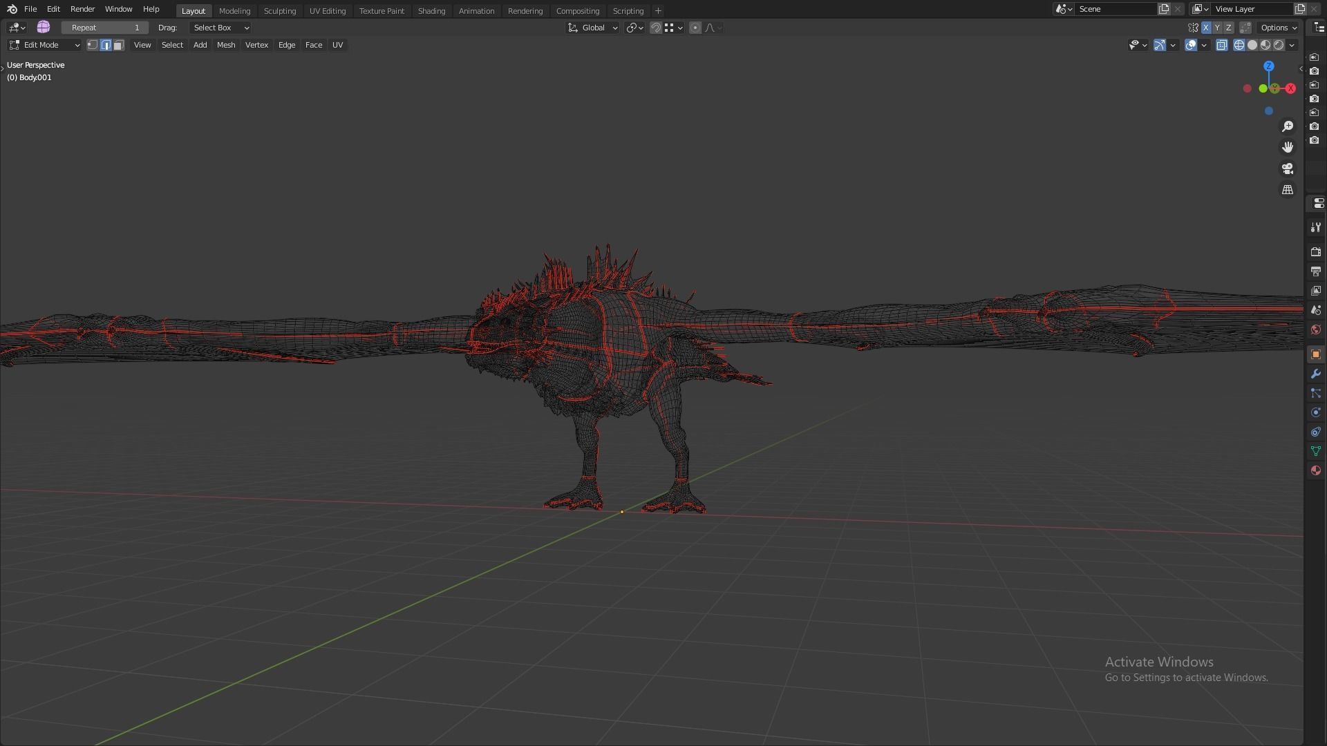 Fire Breathing Wyvern Dragon 3D model_143