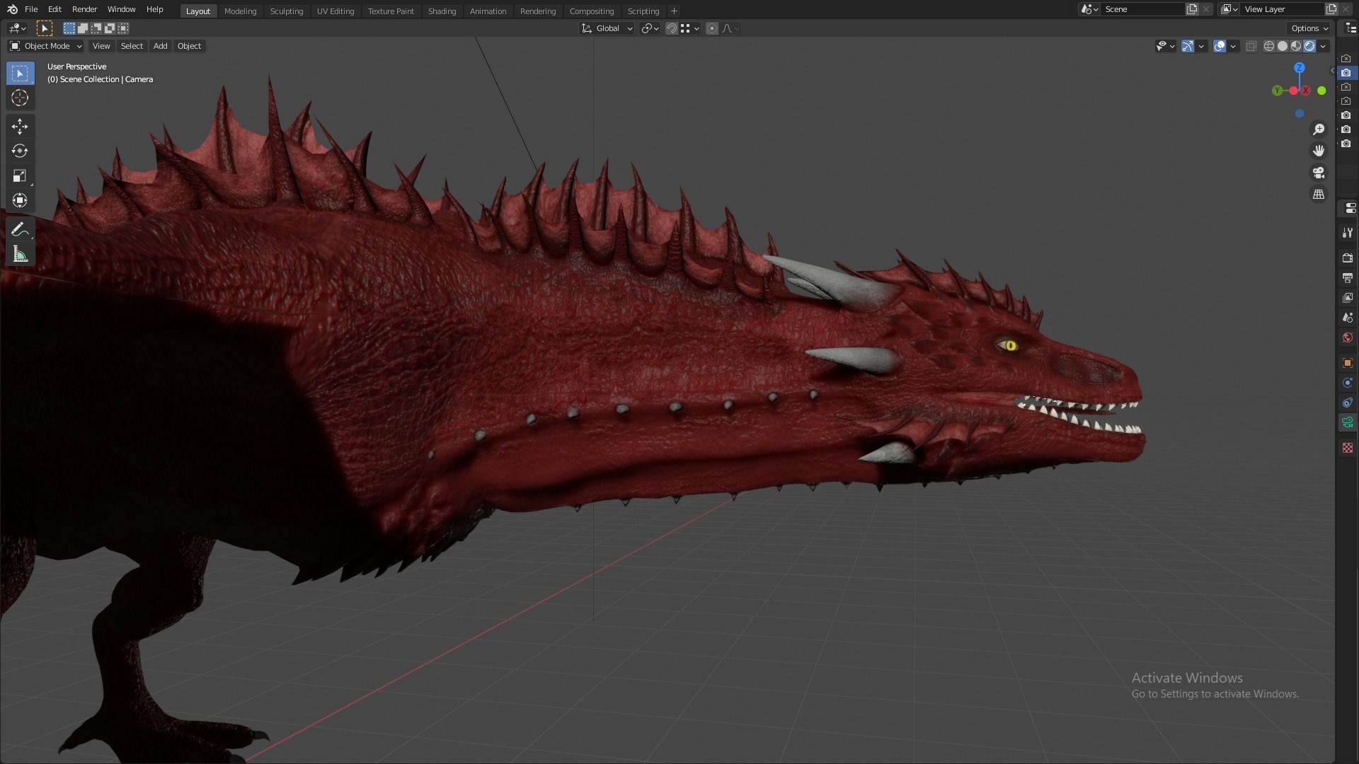 Fire Breathing Wyvern Dragon 3D model_82