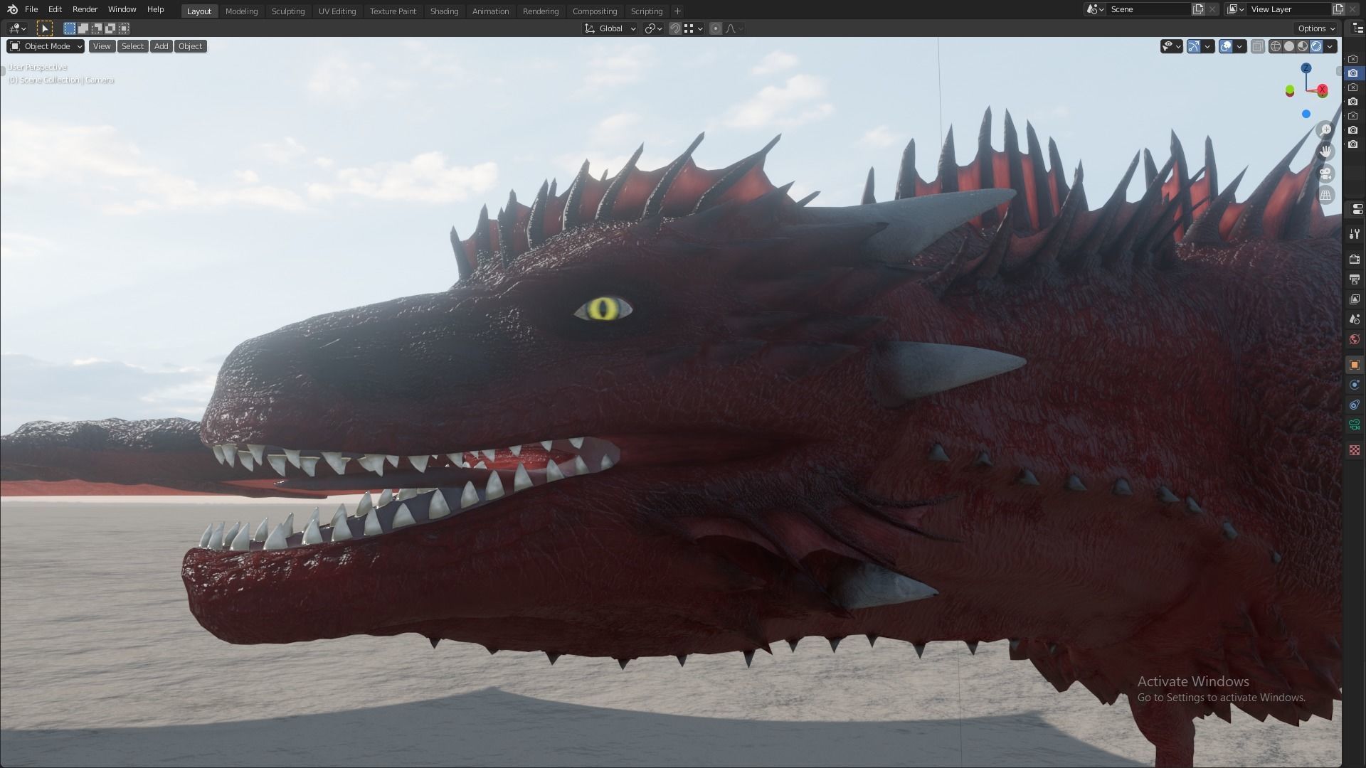 Fire Breathing Wyvern Dragon 3D model_111