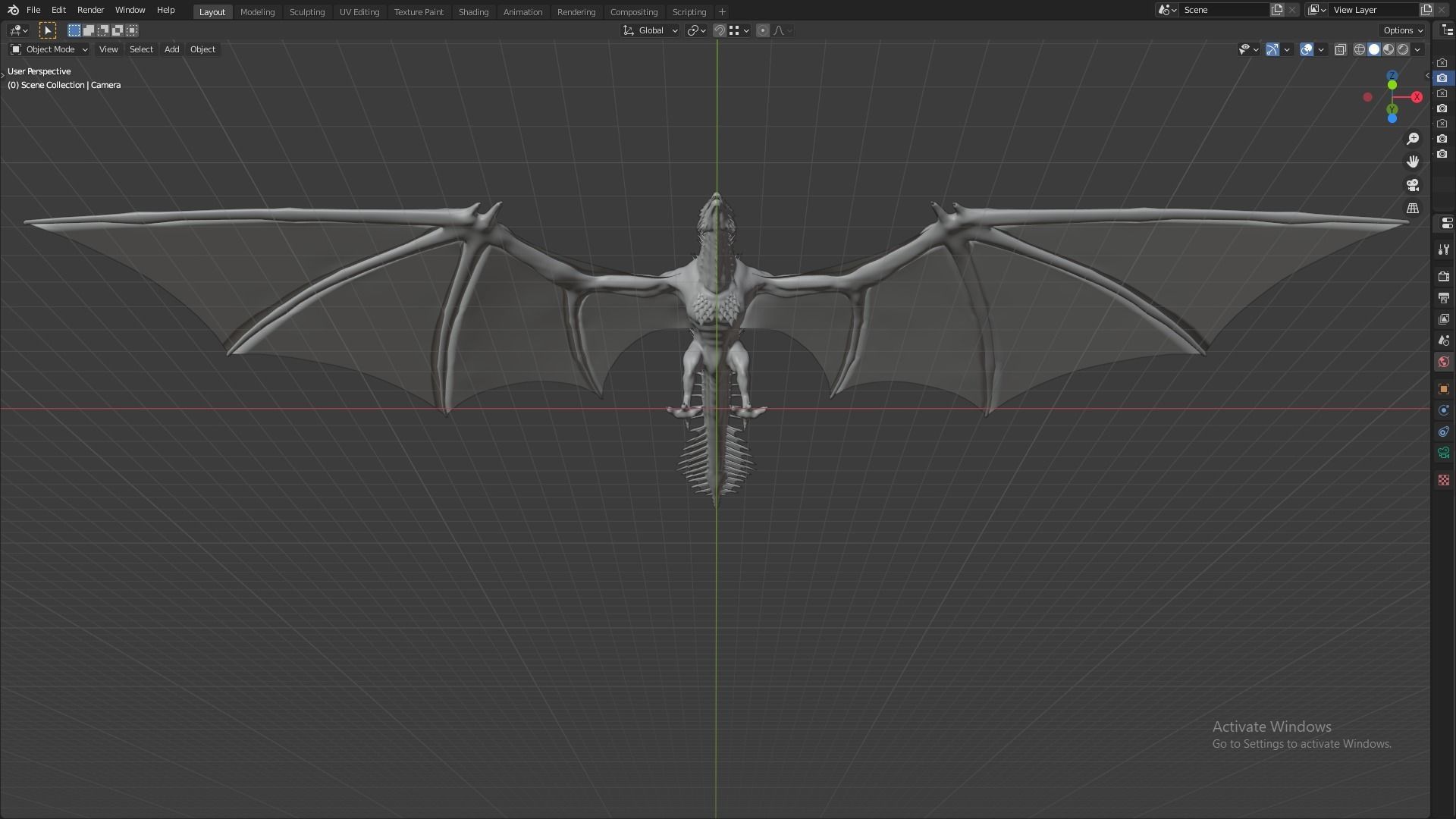 Fire Breathing Wyvern Dragon 3D model_26
