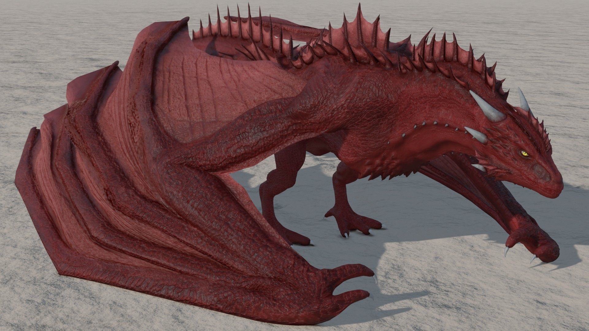 Fire Breathing Wyvern Dragon 3D model_3