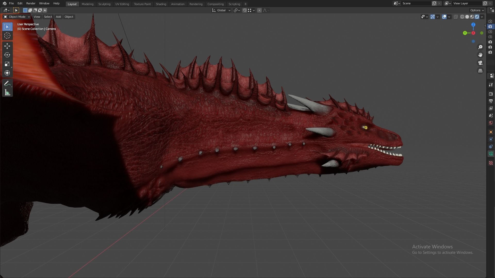 Fire Breathing Wyvern Dragon 3D model_84