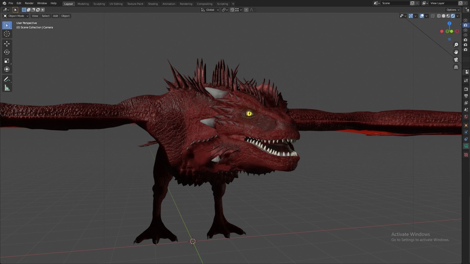 Fire Breathing Wyvern Dragon 3D model_85