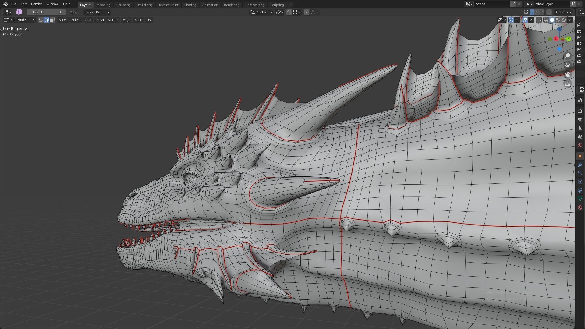 Fire Breathing Wyvern Dragon 3D model_52