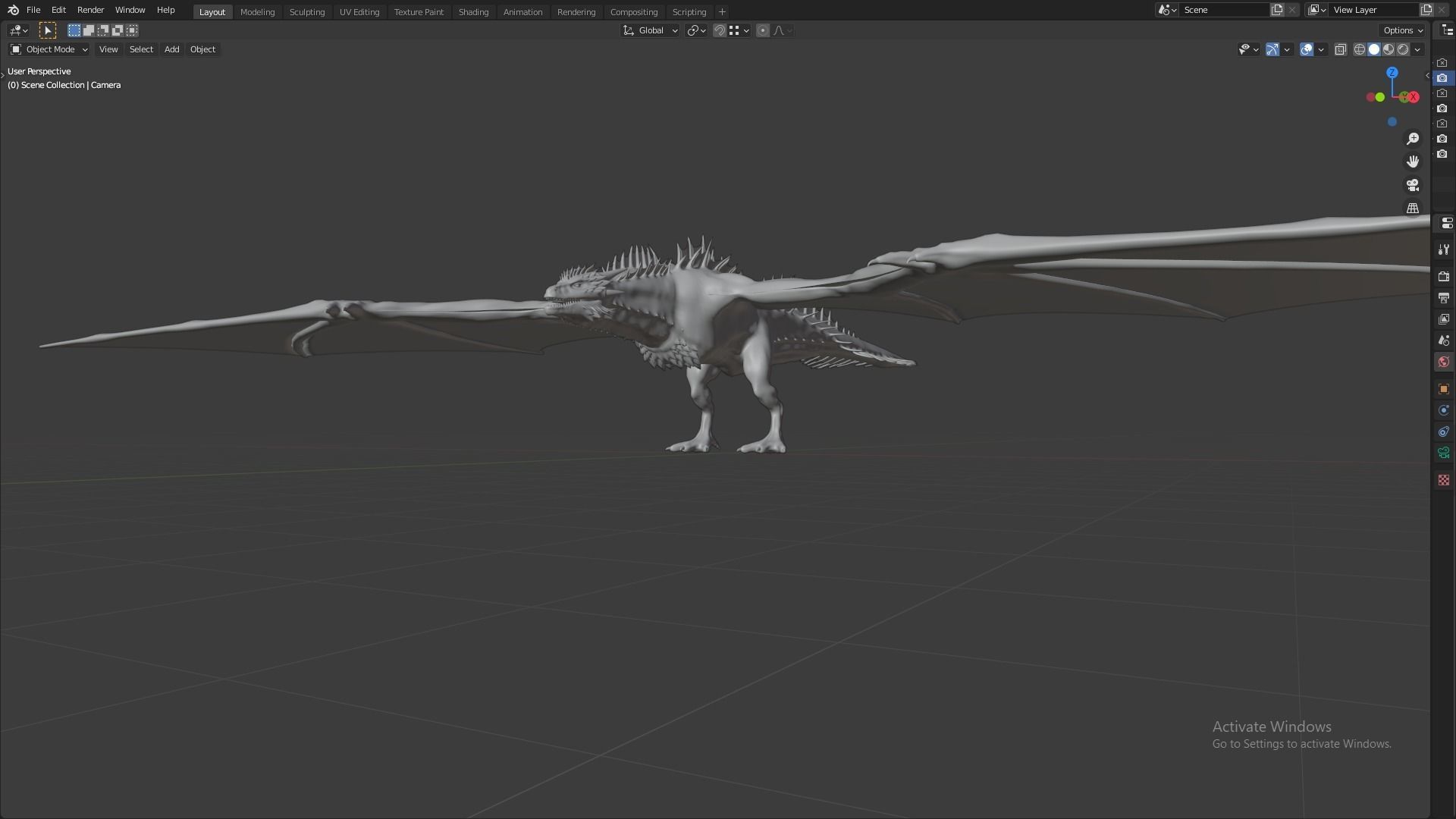 Fire Breathing Wyvern Dragon 3D model_8