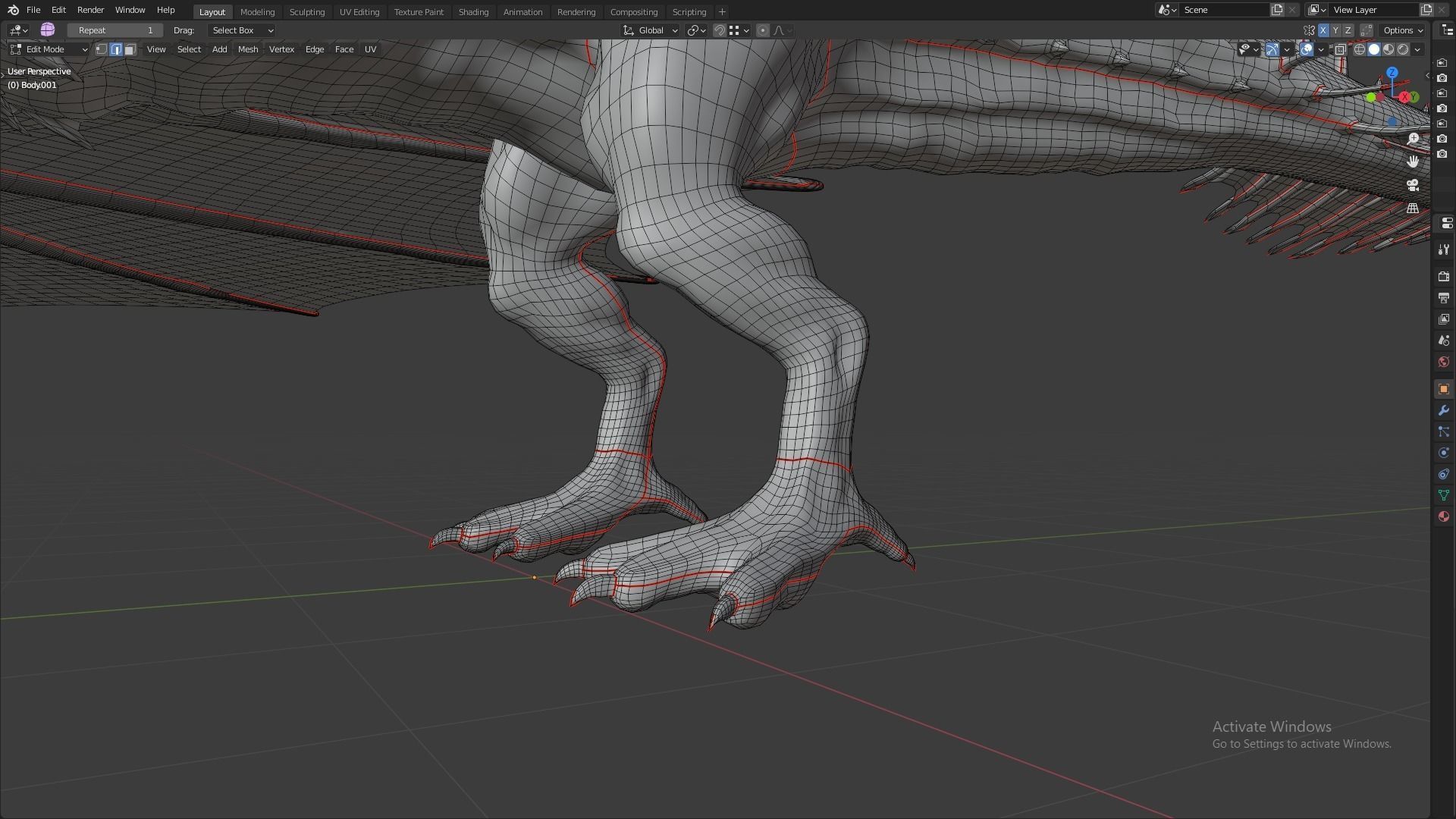Fire Breathing Wyvern Dragon 3D model_57
