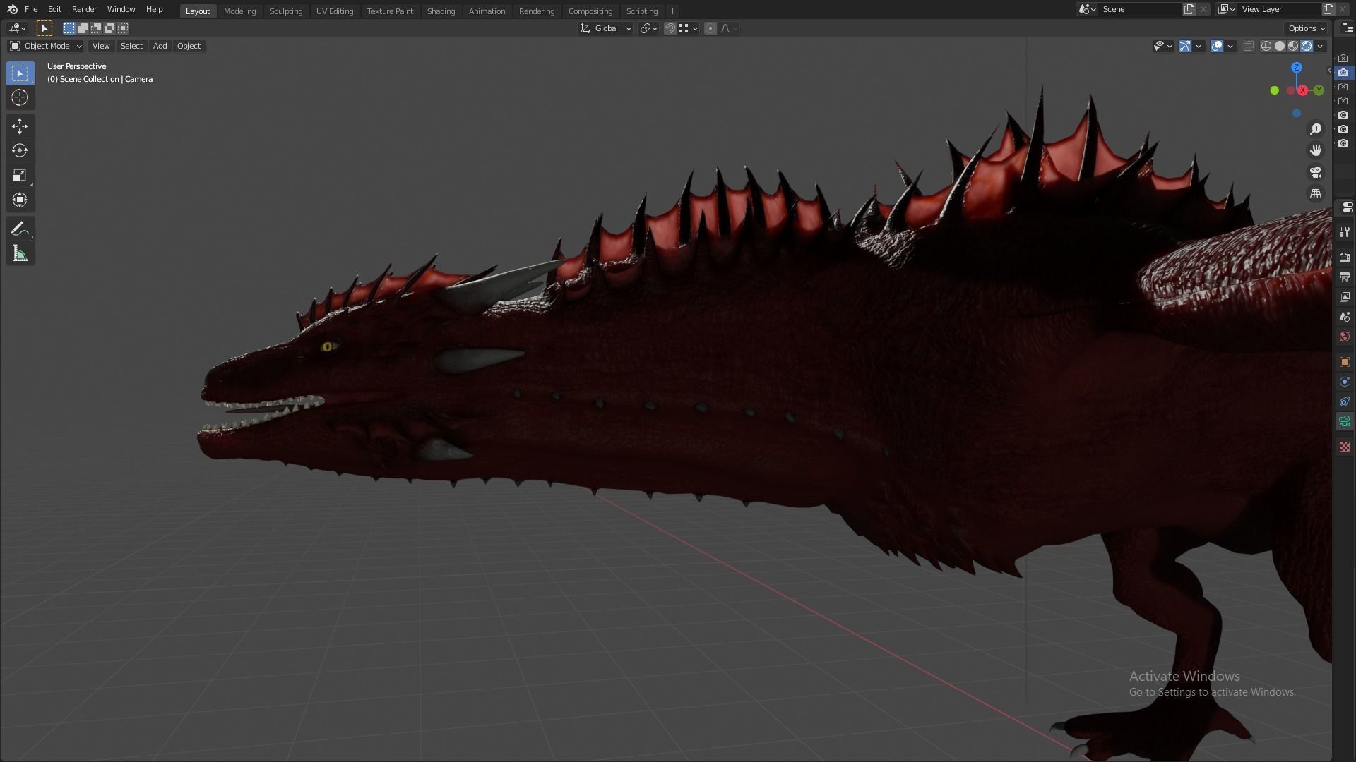 Fire Breathing Wyvern Dragon 3D model_89