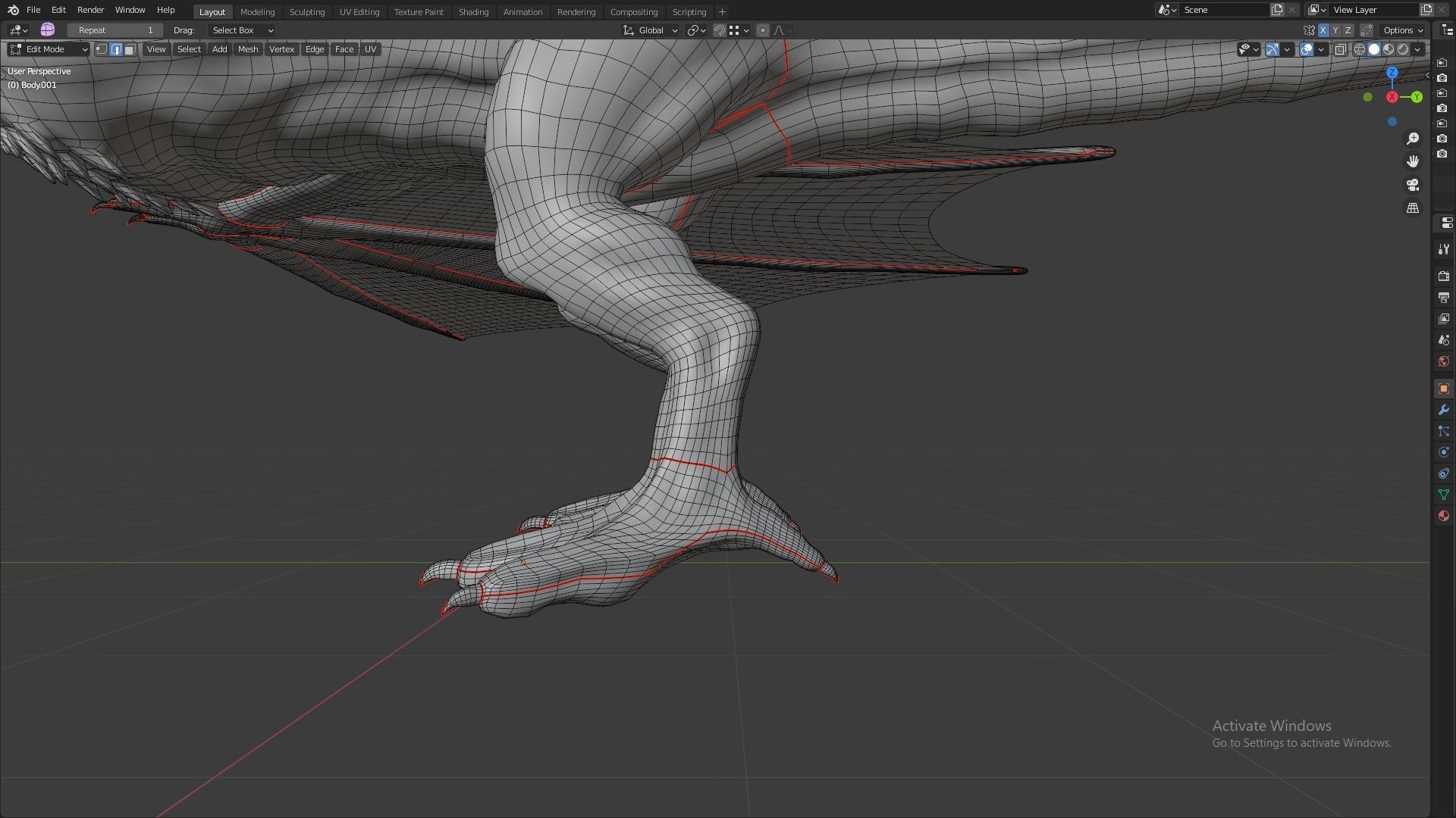 Fire Breathing Wyvern Dragon 3D model_56