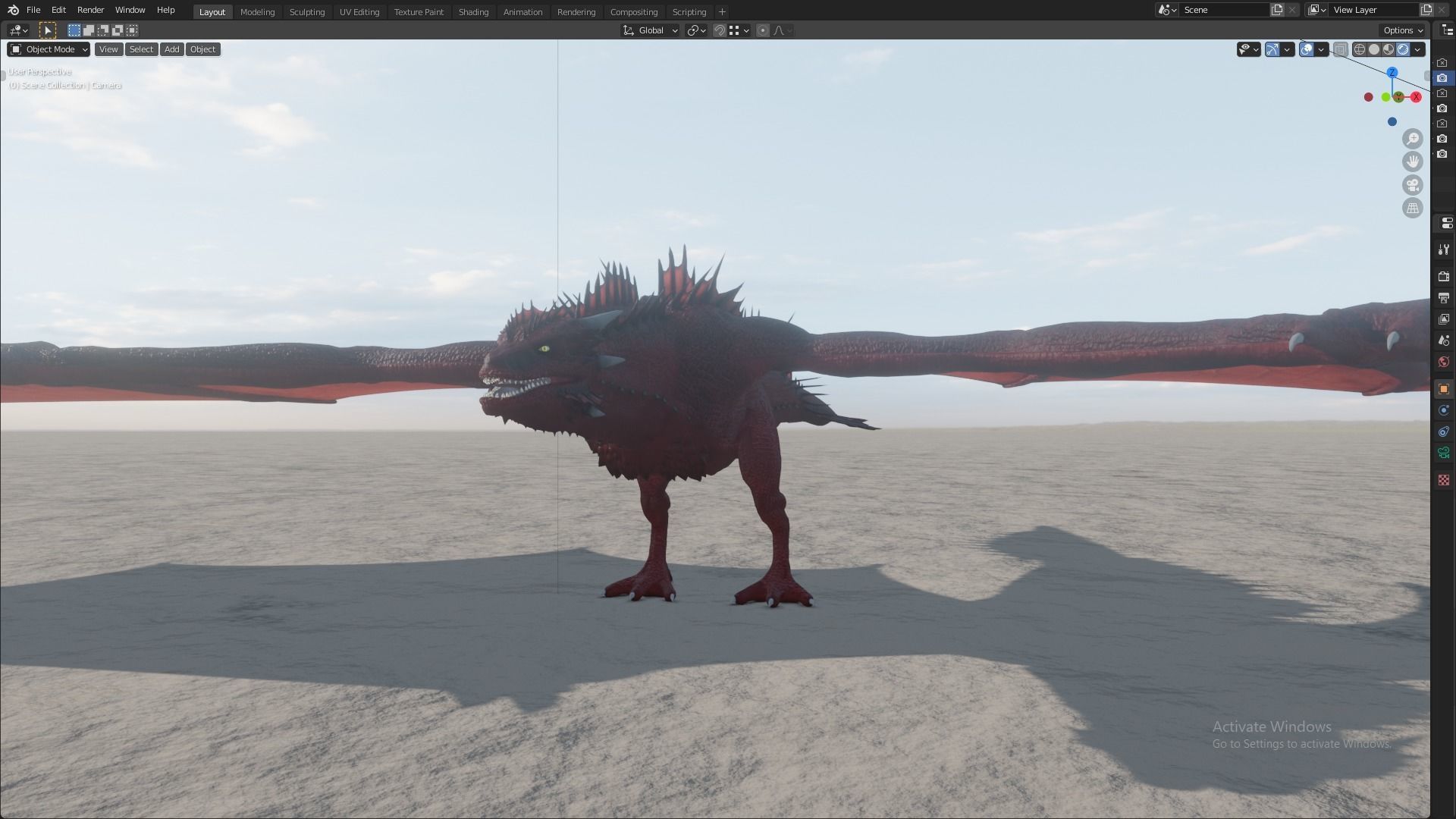 Fire Breathing Wyvern Dragon 3D model_105