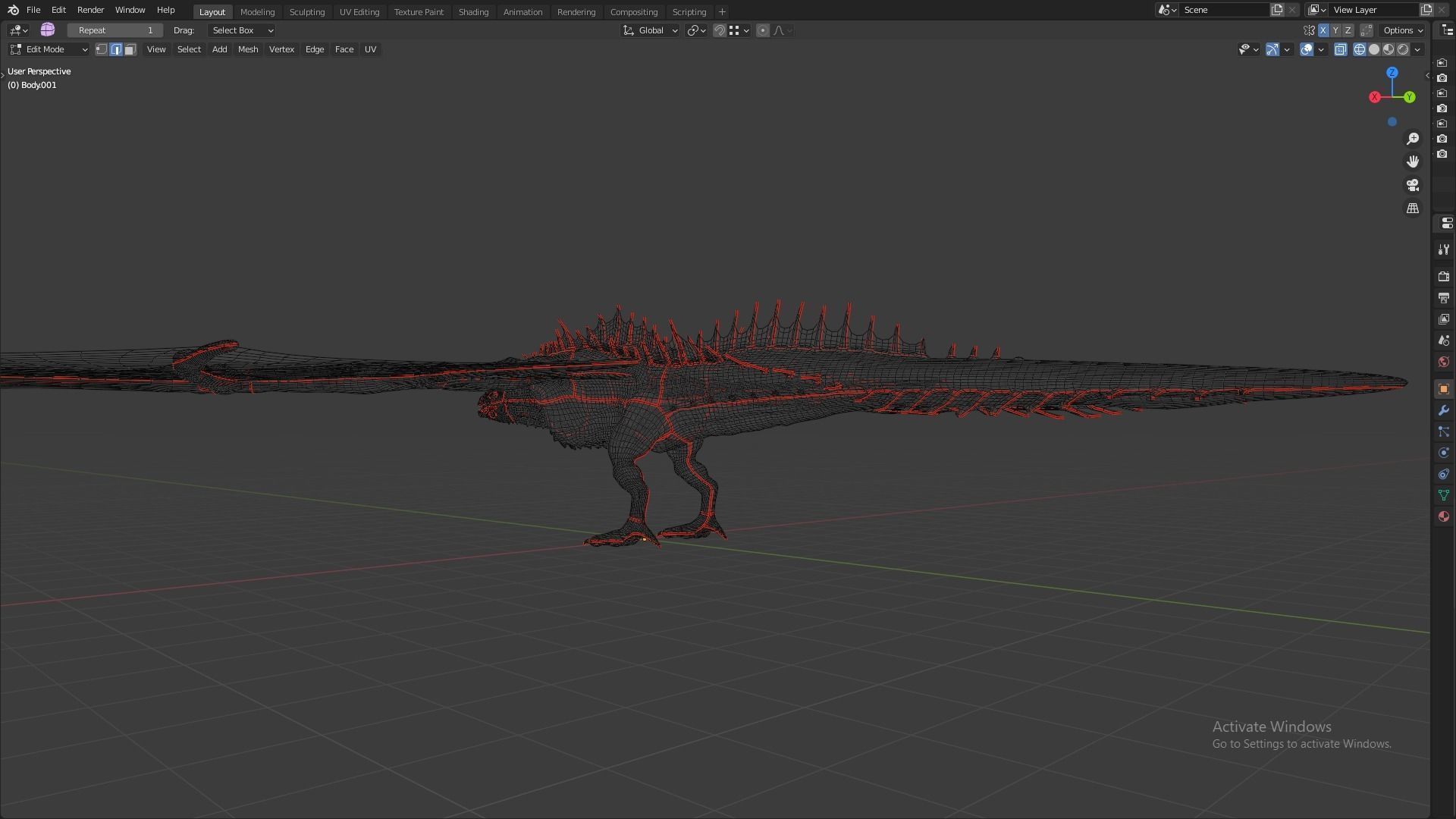 Fire Breathing Wyvern Dragon 3D model_131
