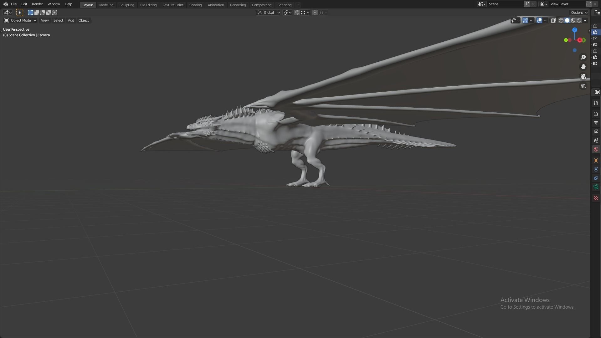 Fire Breathing Wyvern Dragon 3D model_13