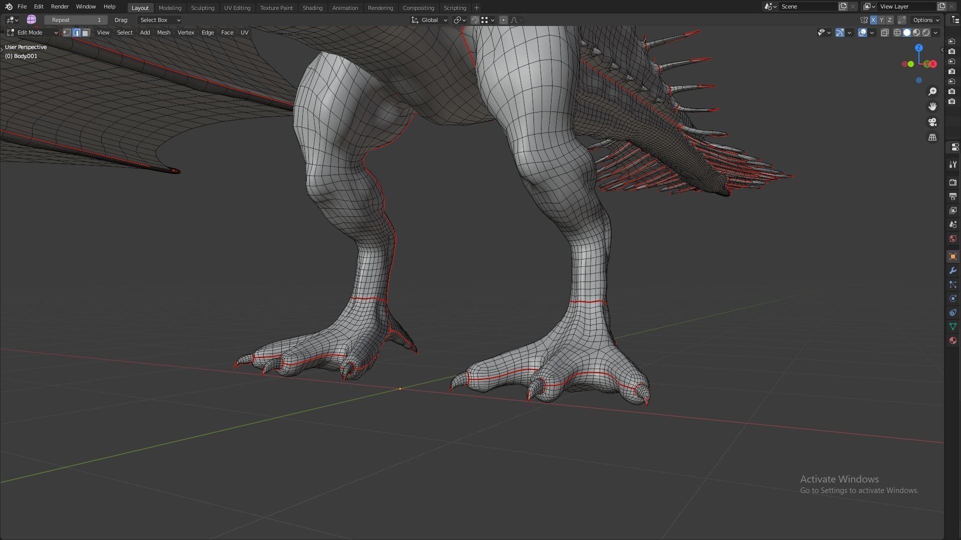 Fire Breathing Wyvern Dragon 3D model_51