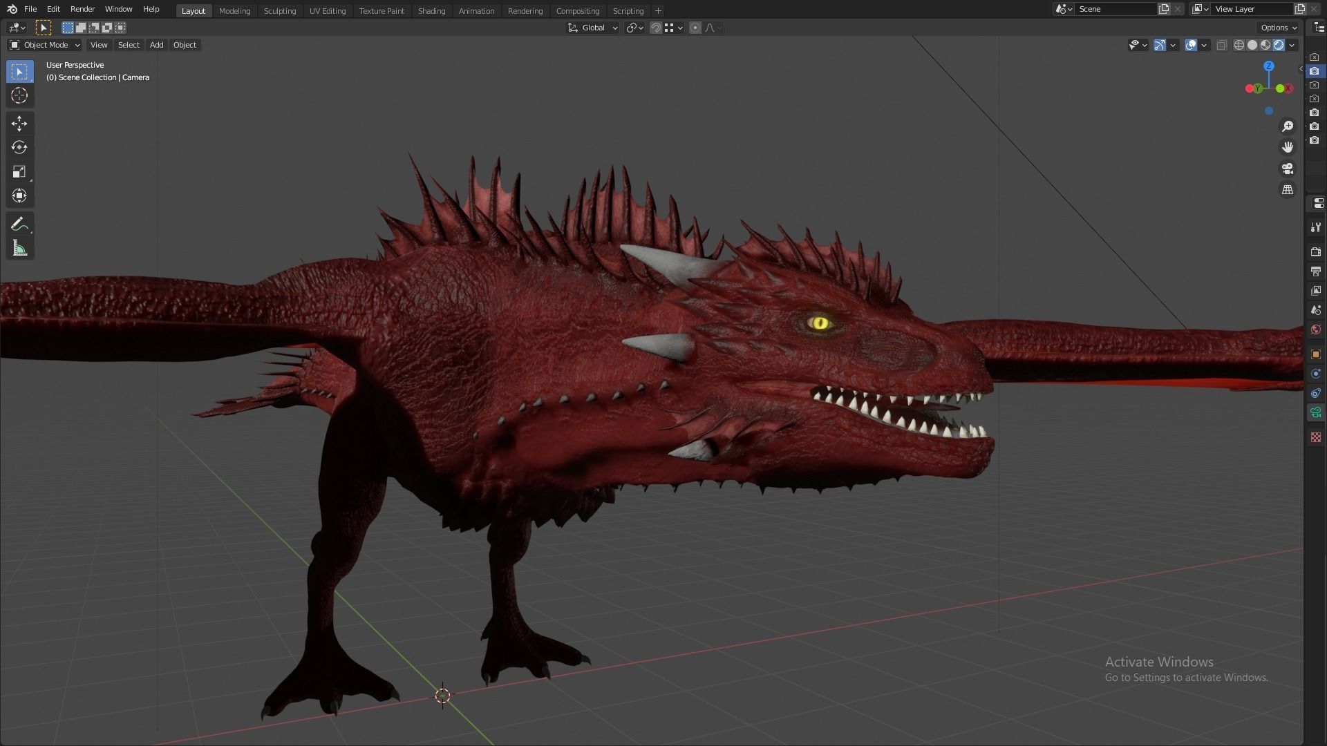 Fire Breathing Wyvern Dragon 3D model_80