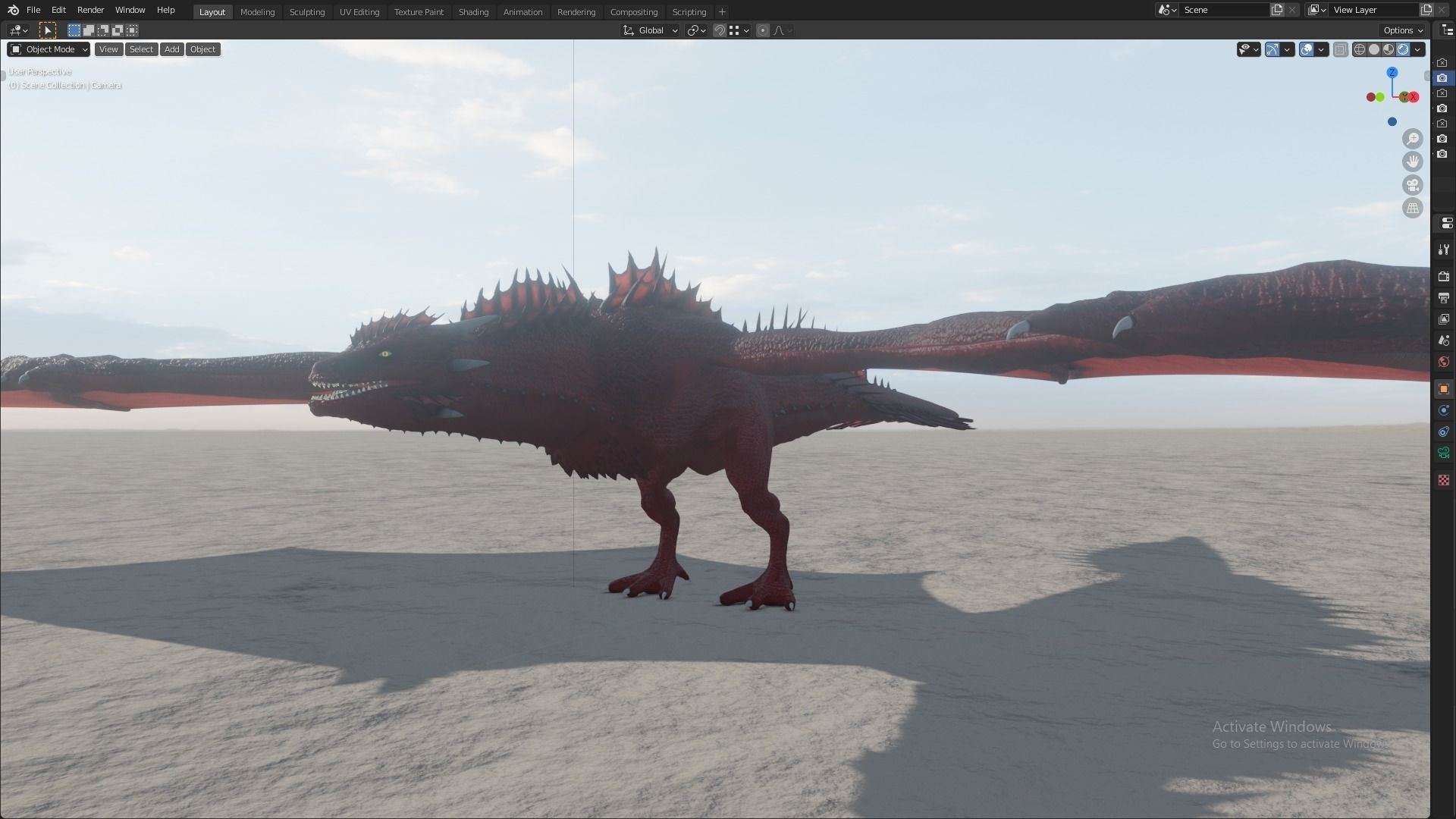 Fire Breathing Wyvern Dragon 3D model_107