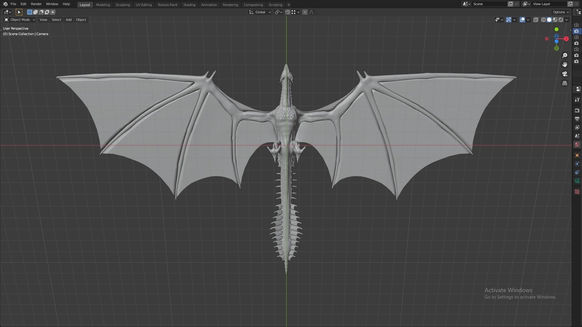 Fire Breathing Wyvern Dragon 3D model_25