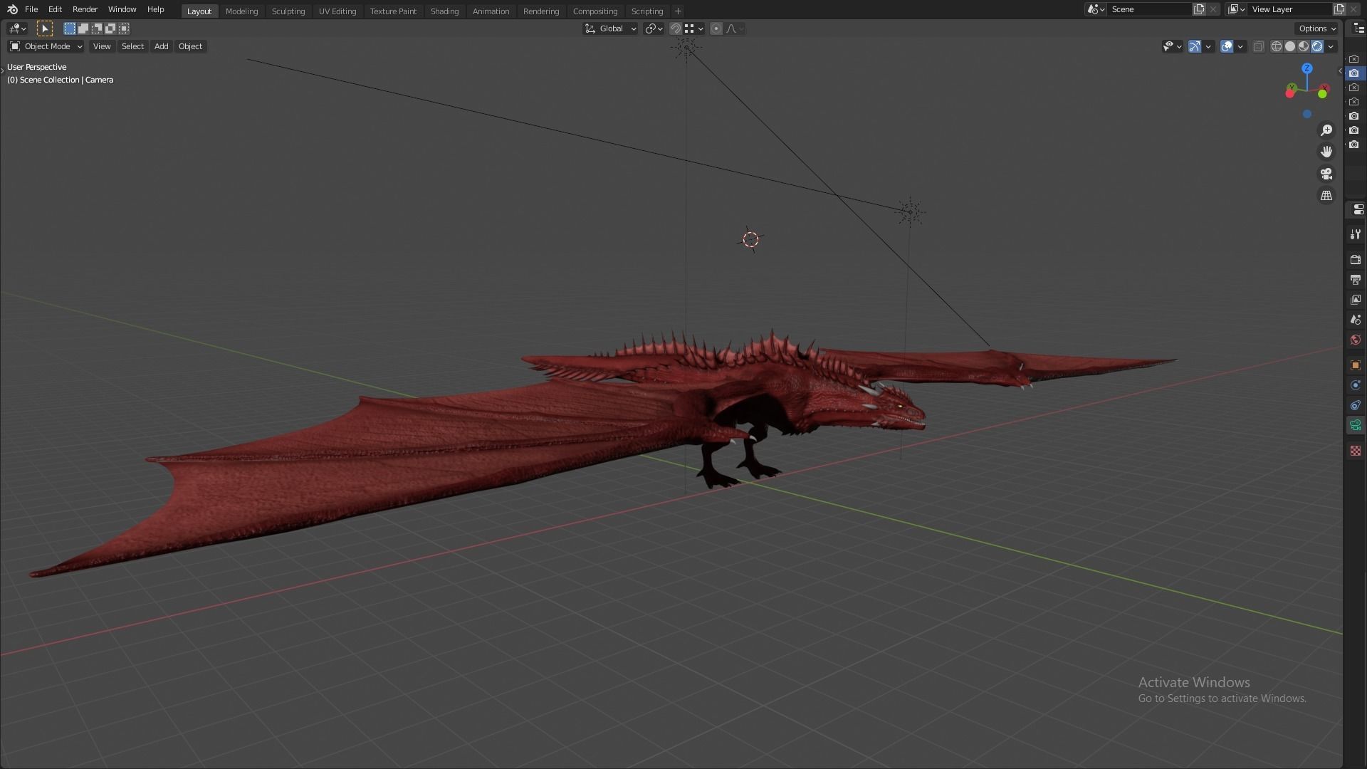 Fire Breathing Wyvern Dragon 3D model_94