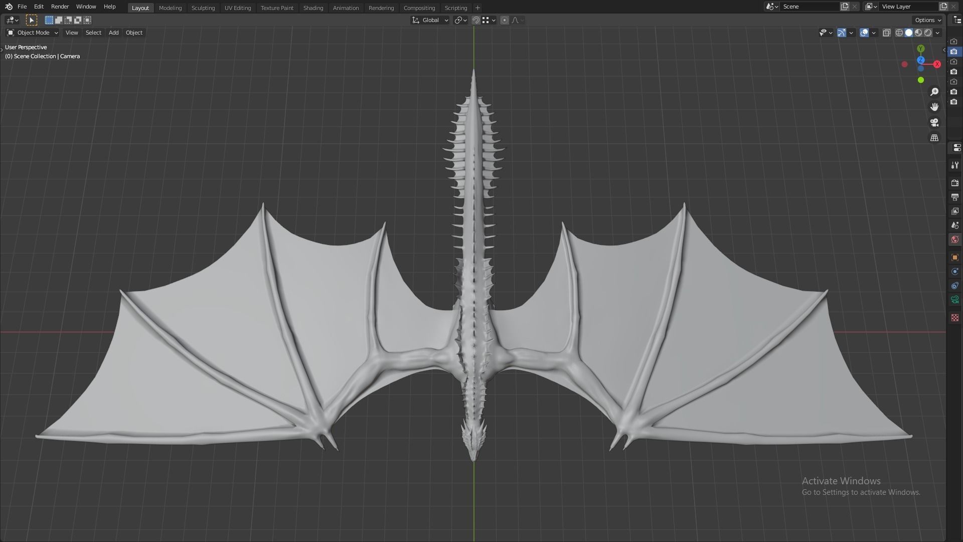 Fire Breathing Wyvern Dragon 3D model_32