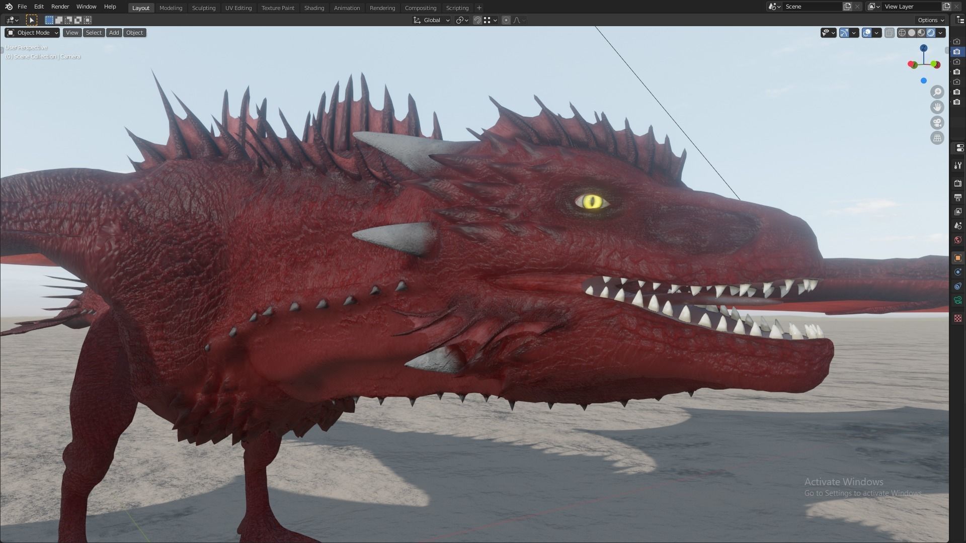 Fire Breathing Wyvern Dragon 3D model_114