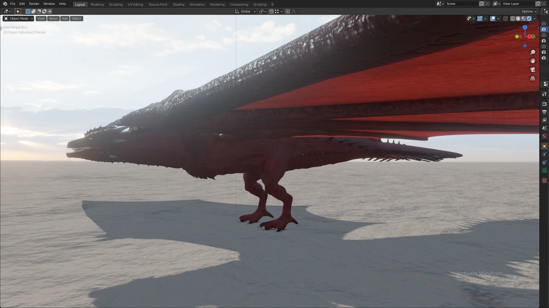 Fire Breathing Wyvern Dragon 3D model_118