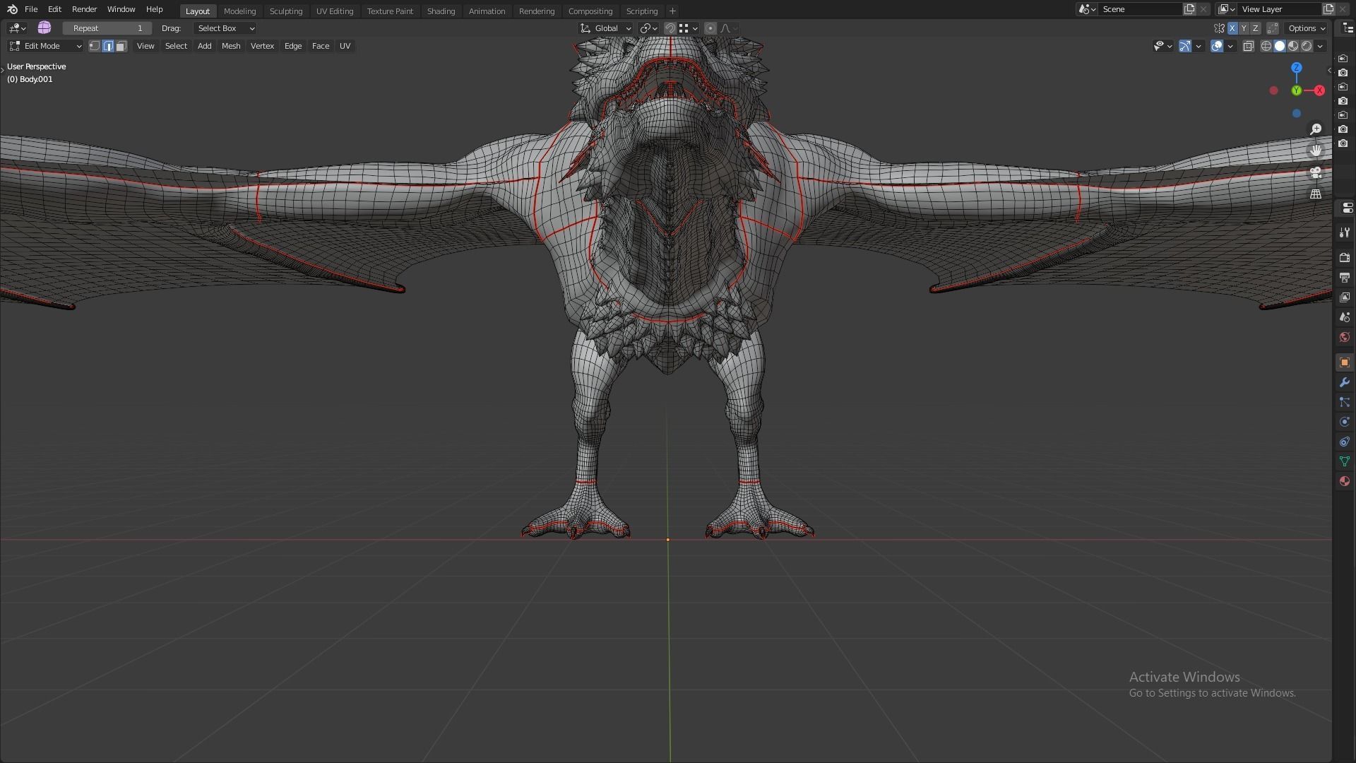 Fire Breathing Wyvern Dragon 3D model_67