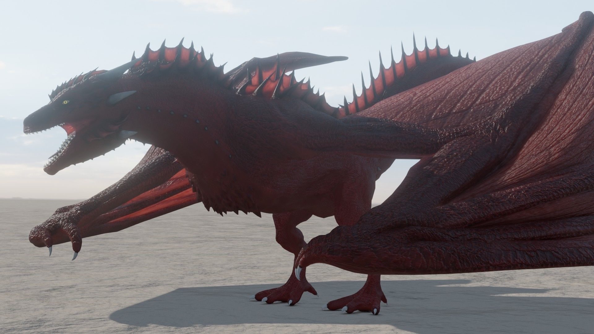 Fire Breathing Wyvern Dragon 3D model_6