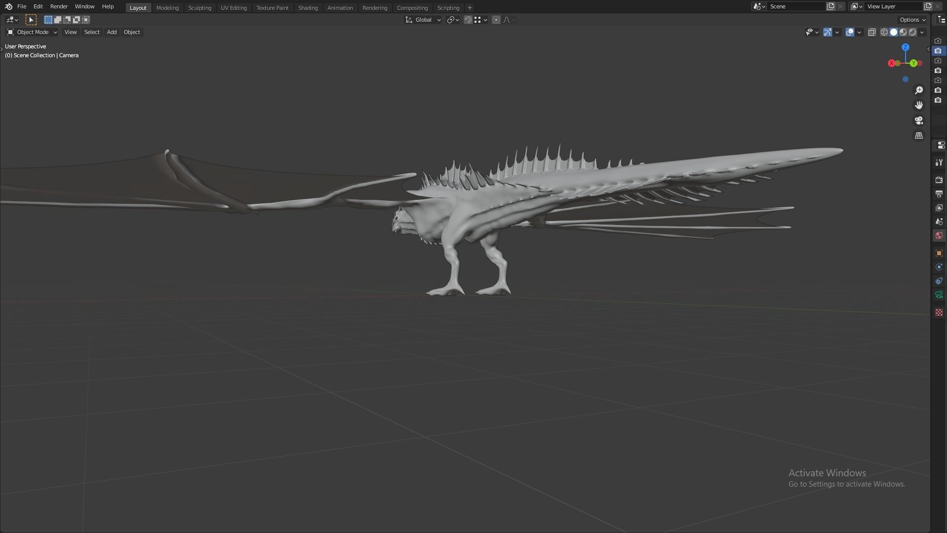 Fire Breathing Wyvern Dragon 3D model_11