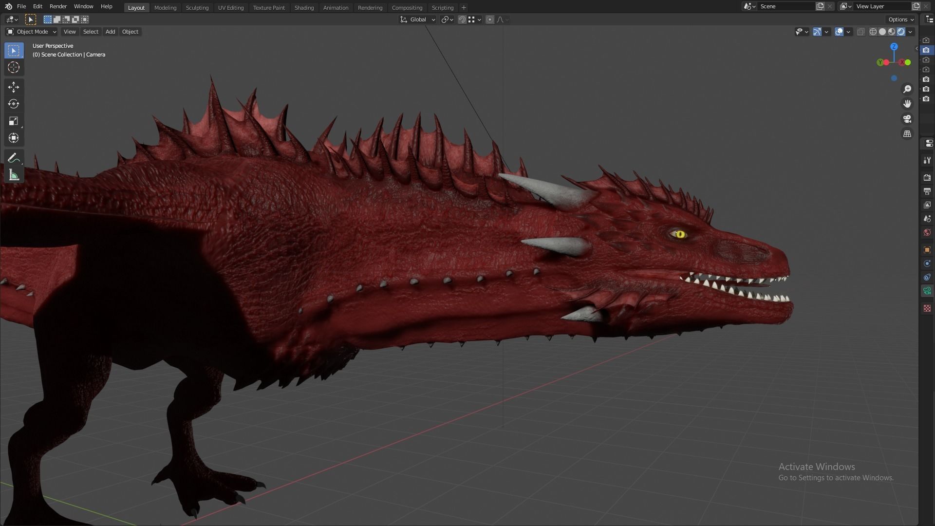 Fire Breathing Wyvern Dragon 3D model_83