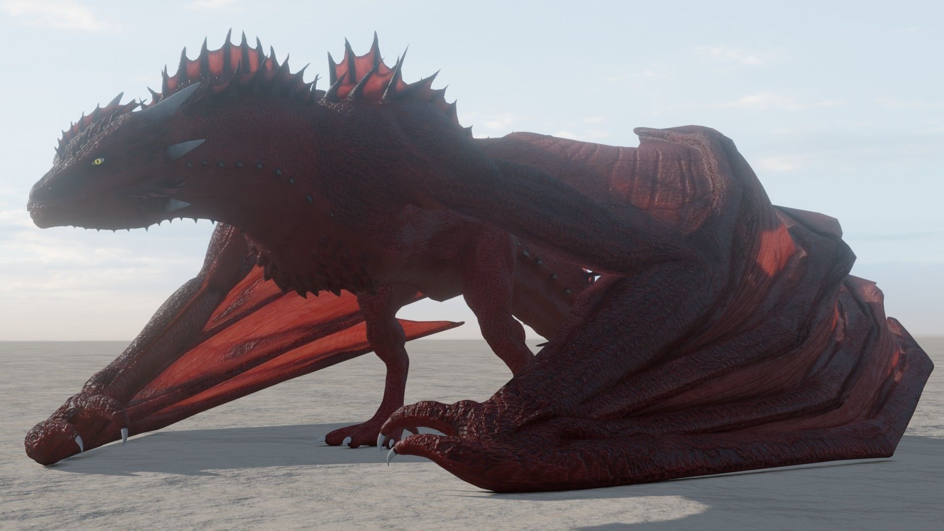 Fire Breathing Wyvern Dragon 3D model_5