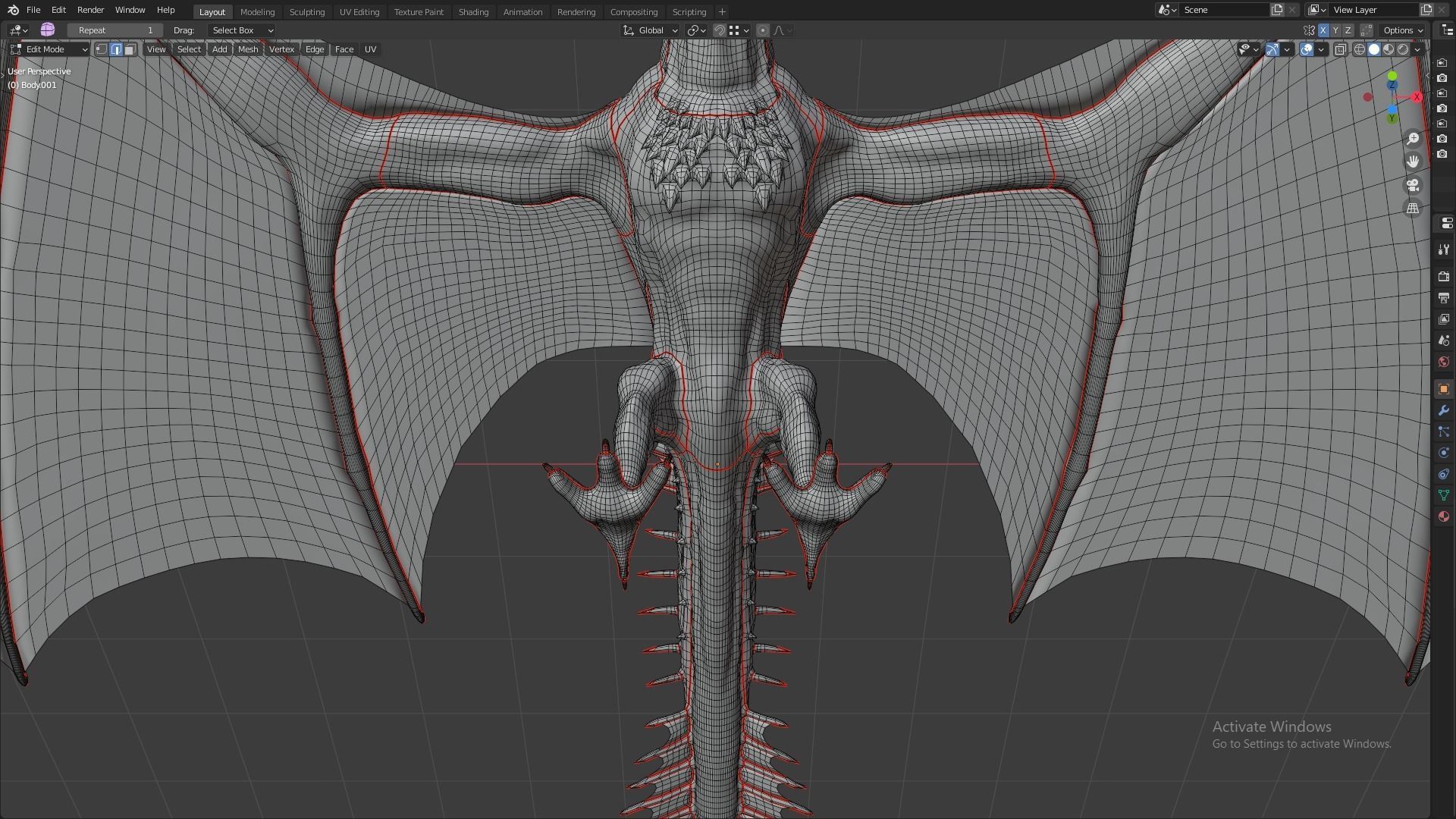 Fire Breathing Wyvern Dragon 3D model_70