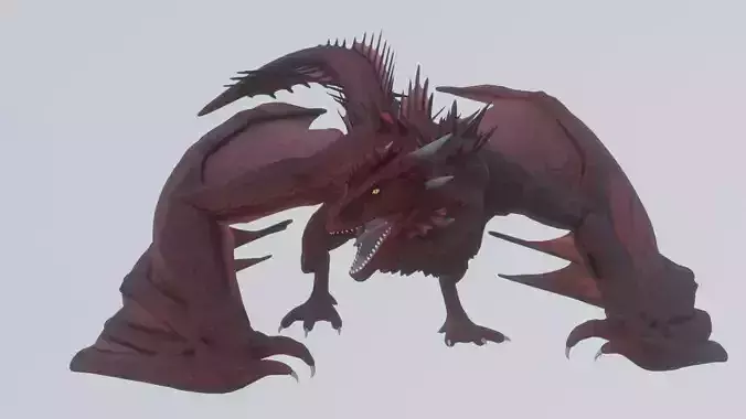 Fire Breathing Wyvern Dragon 3D model