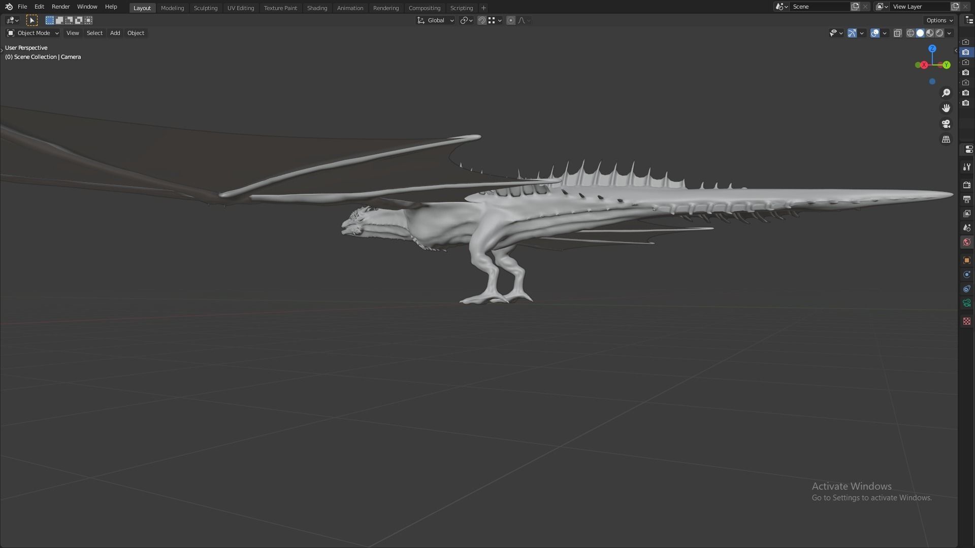 Fire Breathing Wyvern Dragon 3D model_12
