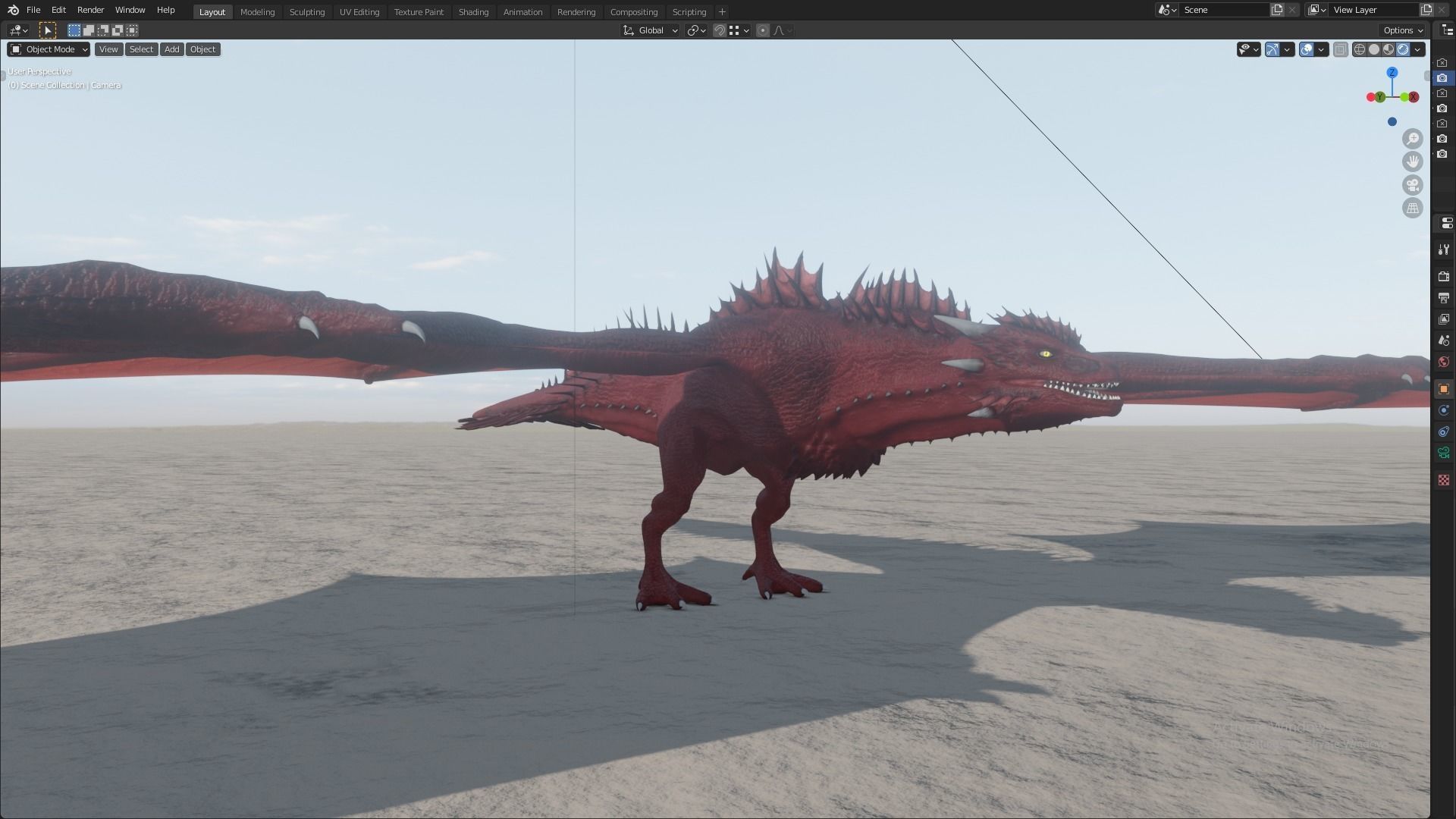 Fire Breathing Wyvern Dragon 3D model_103