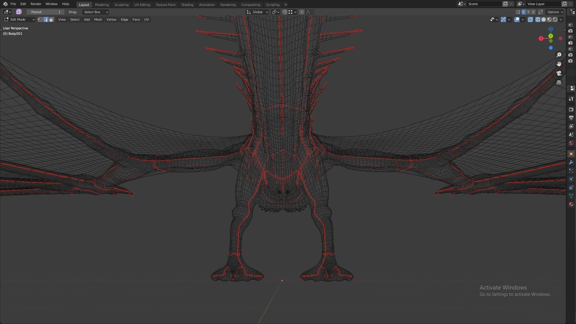 Fire Breathing Wyvern Dragon 3D model_142